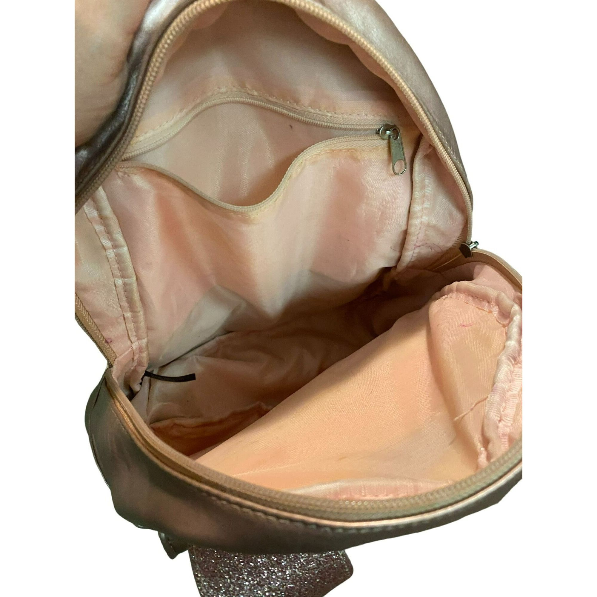 Guess Guess Quilted Metallic Pink Mini Backpack With Glitter Bunny Size ONE SIZE - 5 Thumbnail