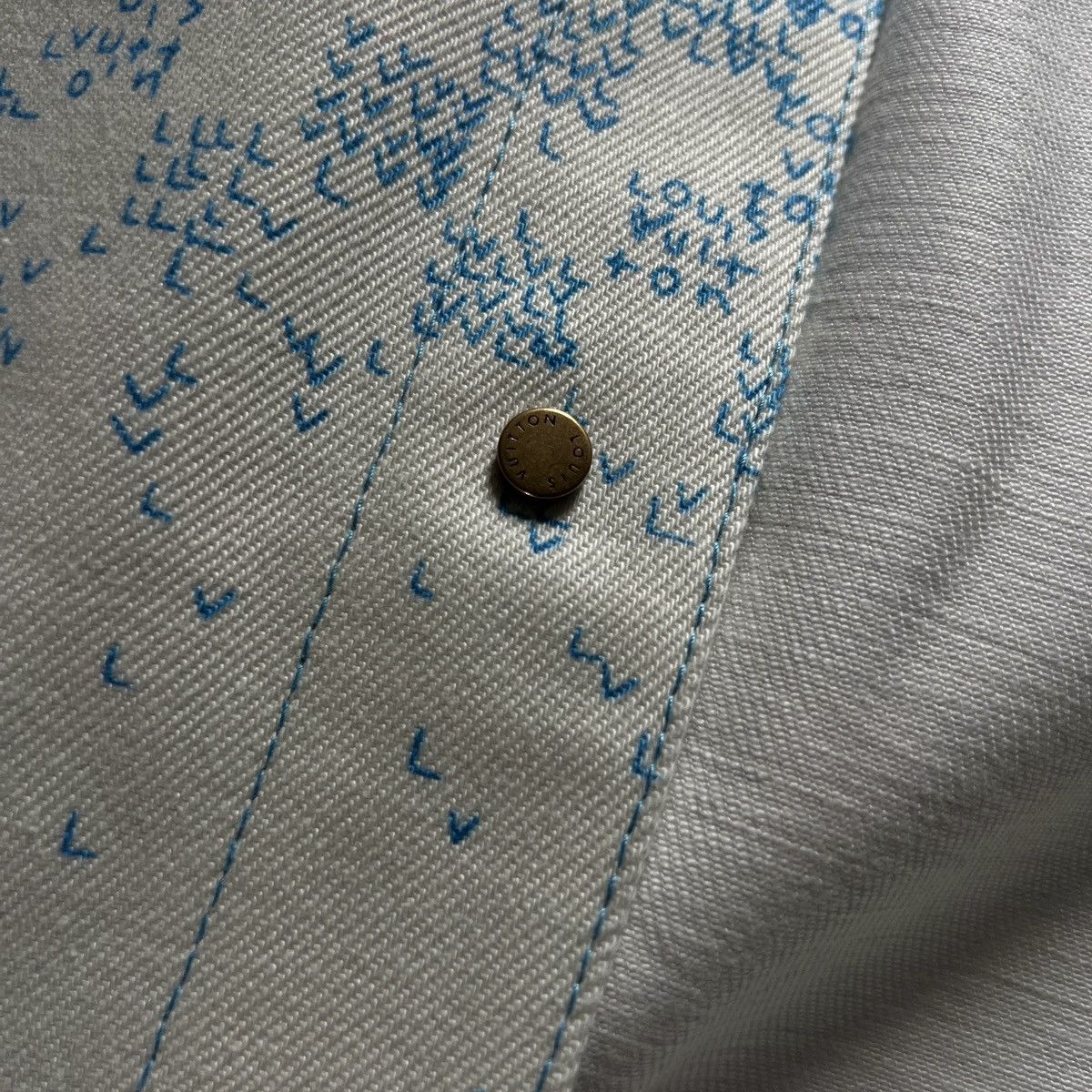 Louis Vuitton × Virgil Abloh 22AW Louis Vuitton Short Sleeve Denim Jacket Size US L / EU 52-54 / 3 - 6 Thumbnail