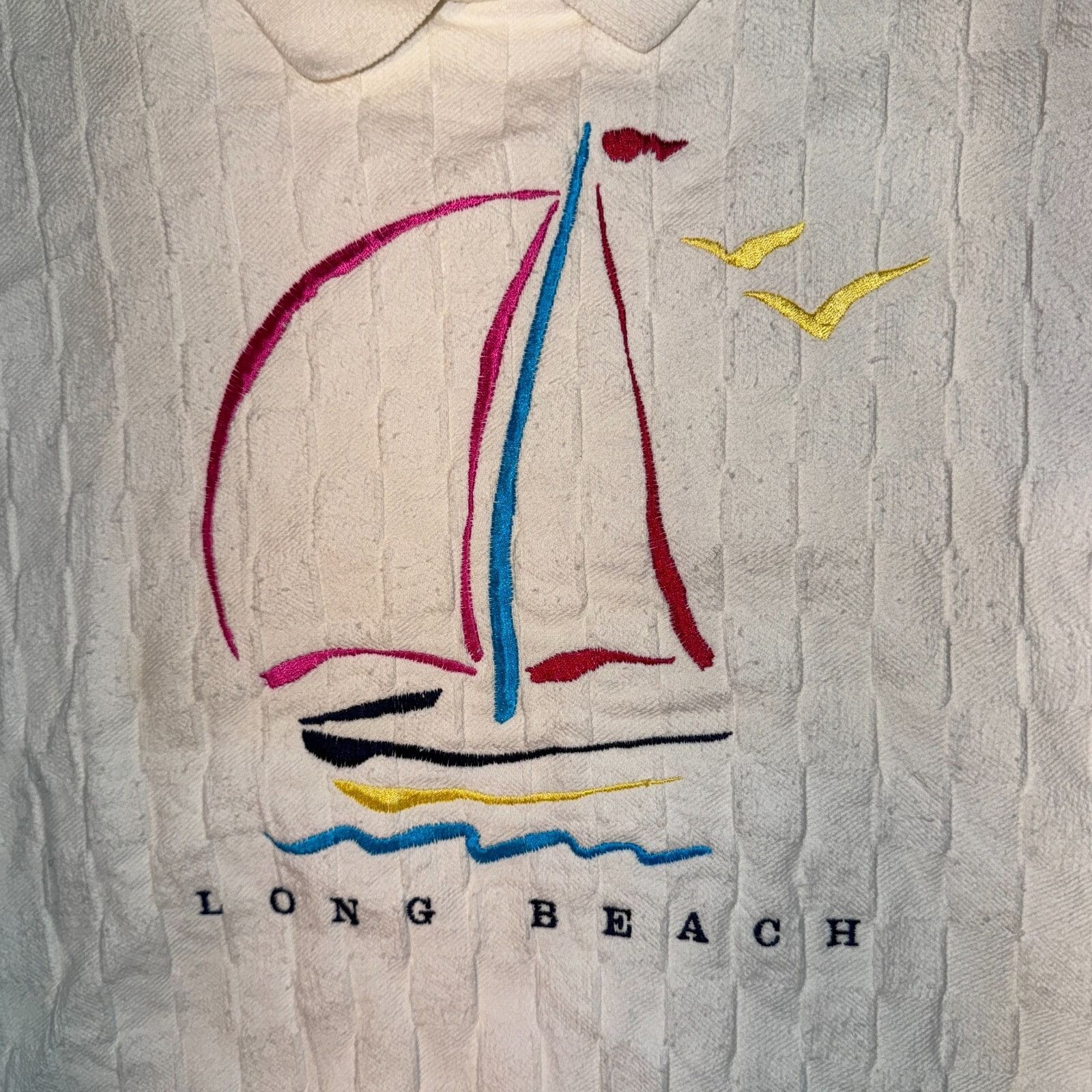 Other Vintage 90s CottonTops Long Beach Textured Collared Sweatshi Size US XL / EU 56 / 4 - 2 Thumbnail