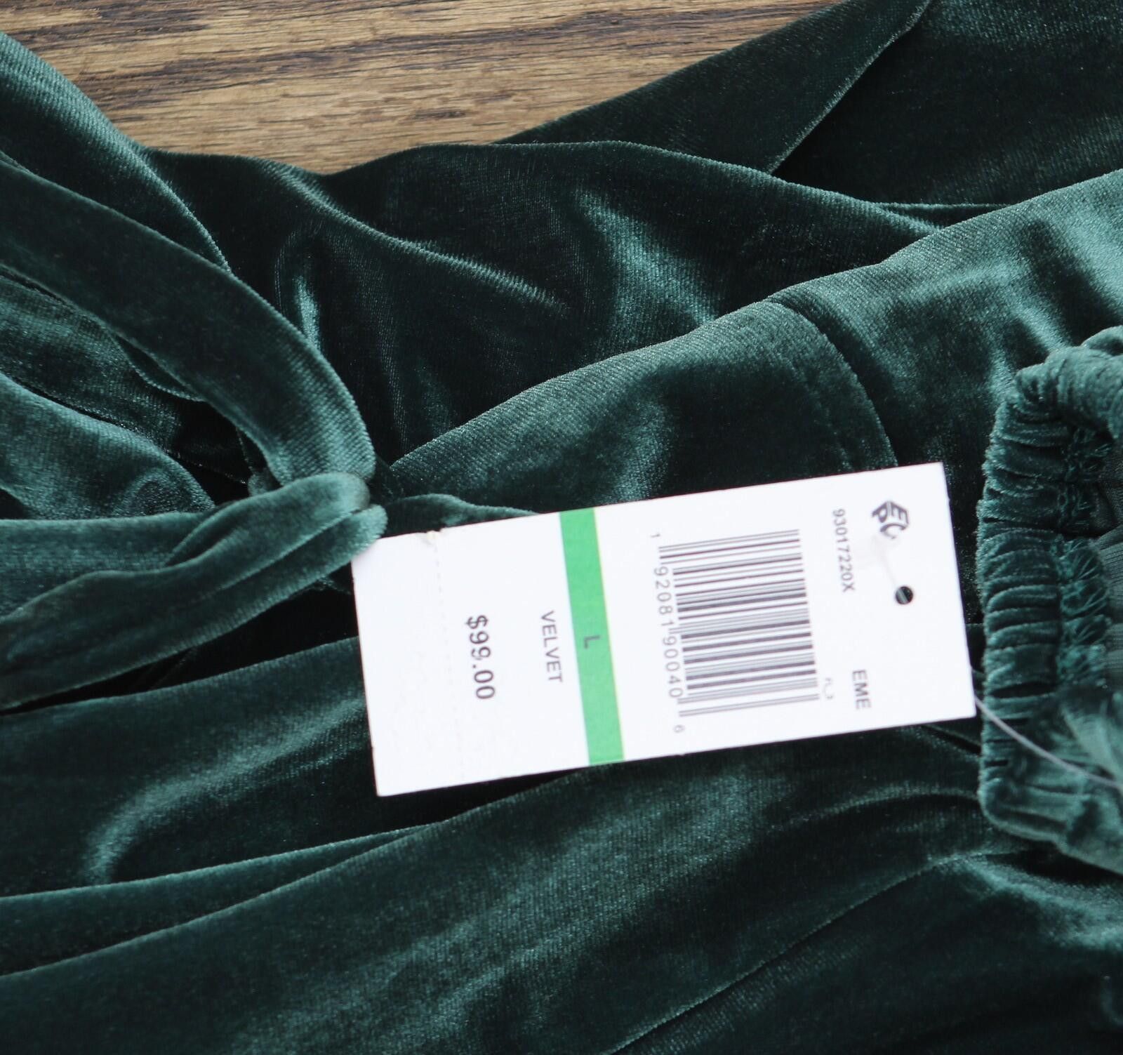 Other Nwt Msk Waist Stretch Velvet Shift Dress Emerald Green L Size L / US 10 / IT 46 - 4 Thumbnail