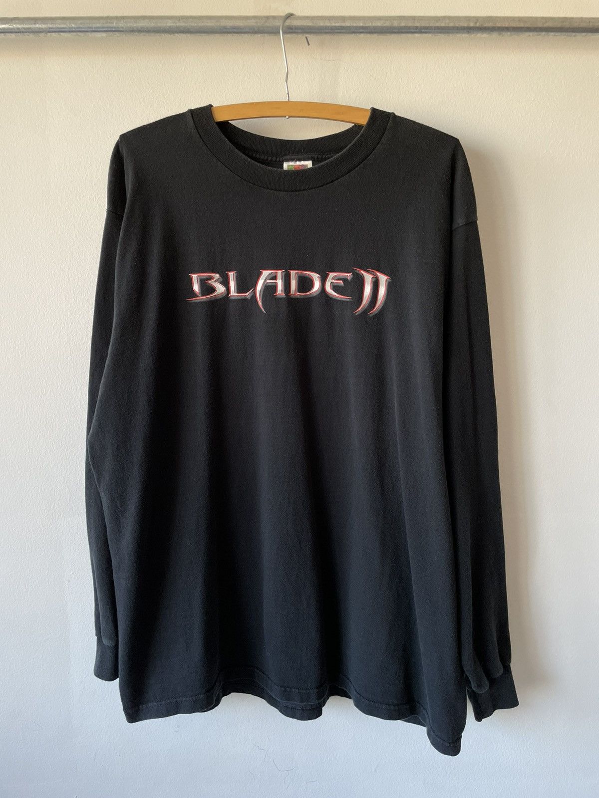 image of Fruit Of The Loom x Movie Vintage 2002 Blade Ii 2 Movie Promo Long Sleeve in Black, Men's (Size XL)