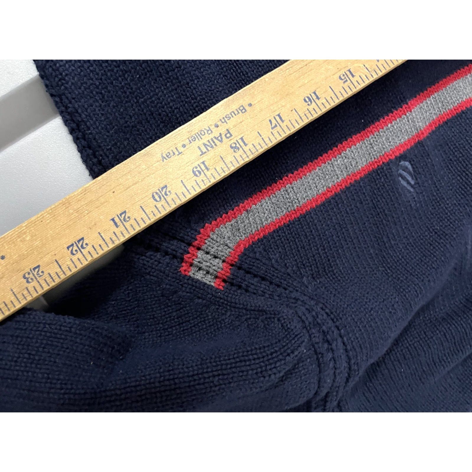 Nautica Nautica Men’s V-Neck Pullover Sweater Large 100% Cotton Navy Blue Size US L / EU 52-54 / 3 - 5 Thumbnail