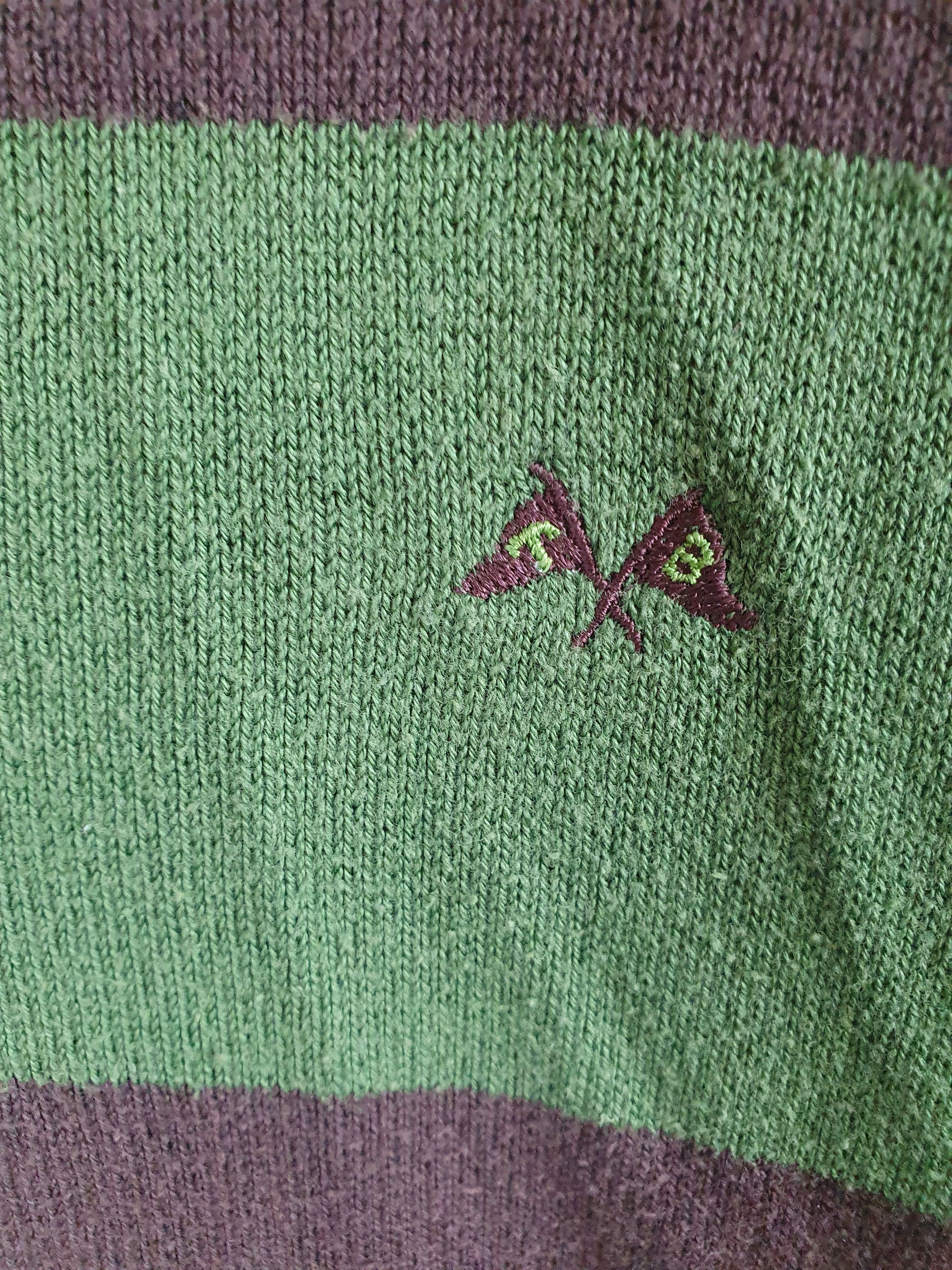 Burberry × Vintage Thomas Burberry Sweater Vintage Striped V Neck sz L? Size US L / EU 52-54 / 3 - 3 Thumbnail