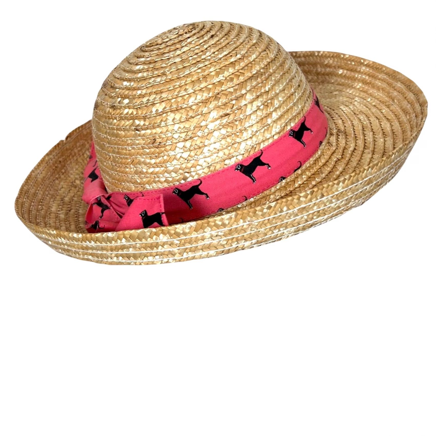 Pinko The Black Dog Straw Hat Derby Sun Beige Pink Ribbon Band Bow Womens One Size Size ONE SIZE - 5 Thumbnail