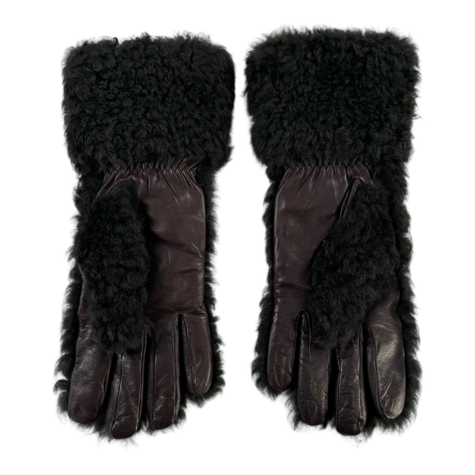 Bottega Veneta Bottega Veneta Shearling & Leather Gloves Size ONE SIZE - 2 Thumbnail