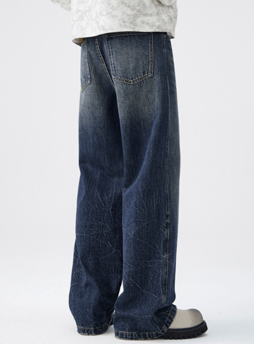 Japanese Brand × Jean High street straight whisker washed all-match loose jeans Size US 32 / EU 48 - 3 Thumbnail