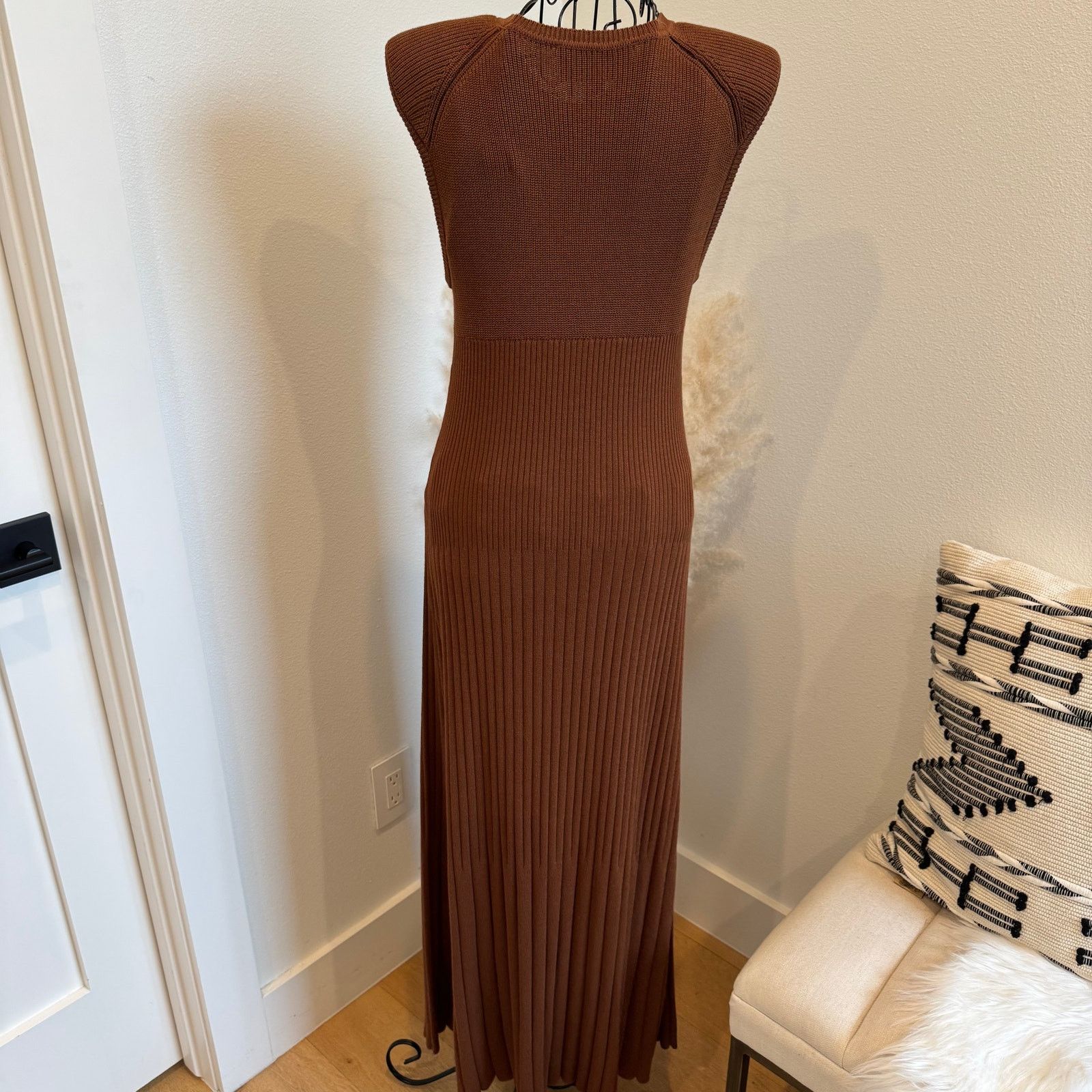 ba&sh BA&SH Essie Ribbed Knit Maxi Dress Bronze NWT Size 1-US4 Size S / US 4 / IT 40 - 4 Thumbnail