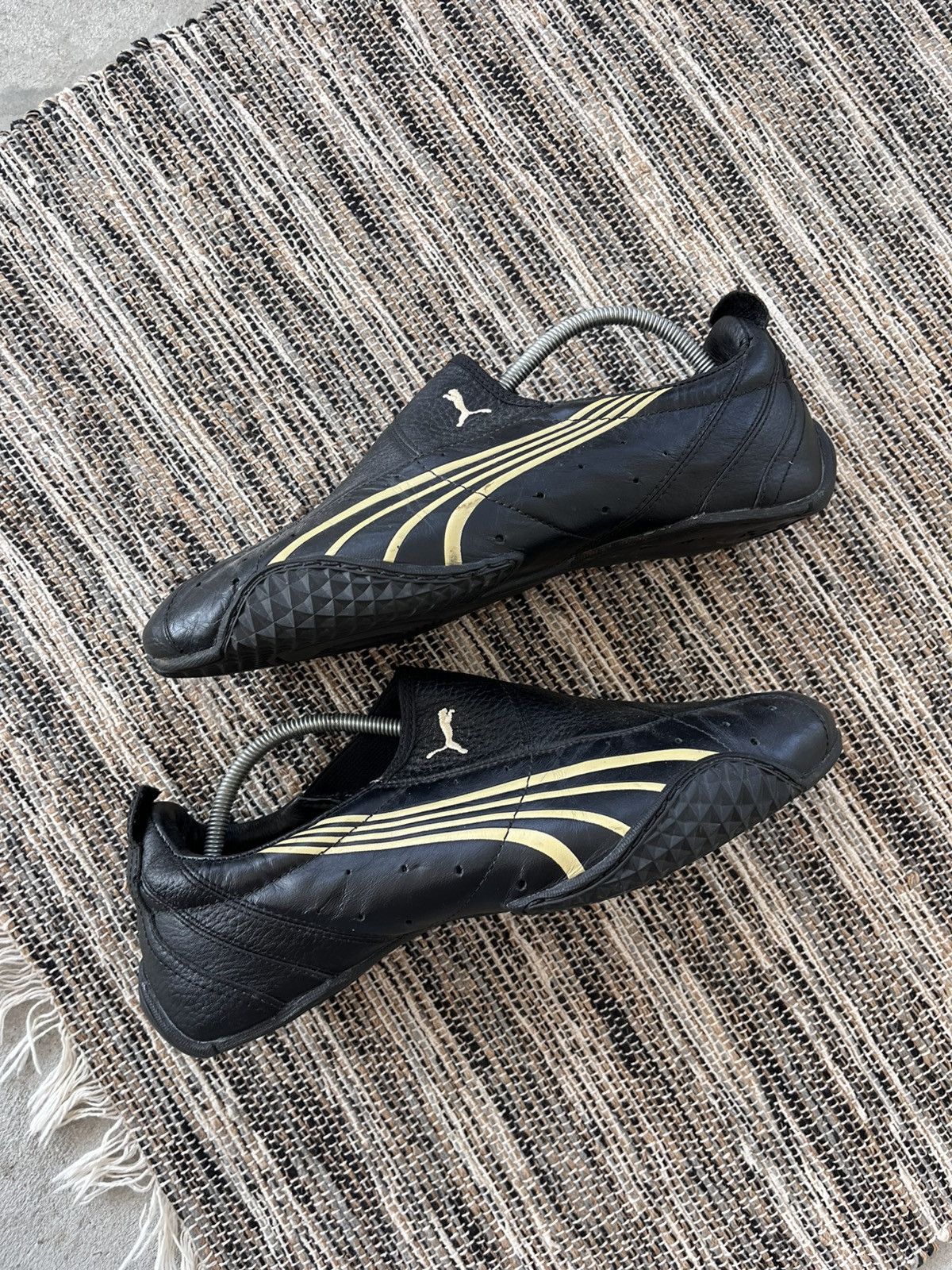 Vintage 90s Puma Speedcat Sneakers Retro Black Leather Y2K