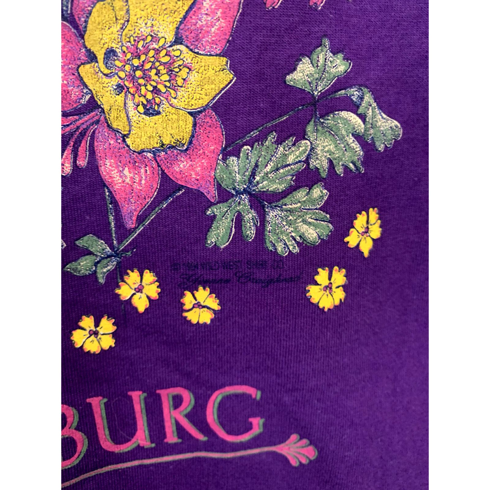 Jerzees Vintage Flower Shirt Gatlinburg Purple T-Shirt Tee VTG Large Size US L / EU 52-54 / 3 - 3 Thumbnail