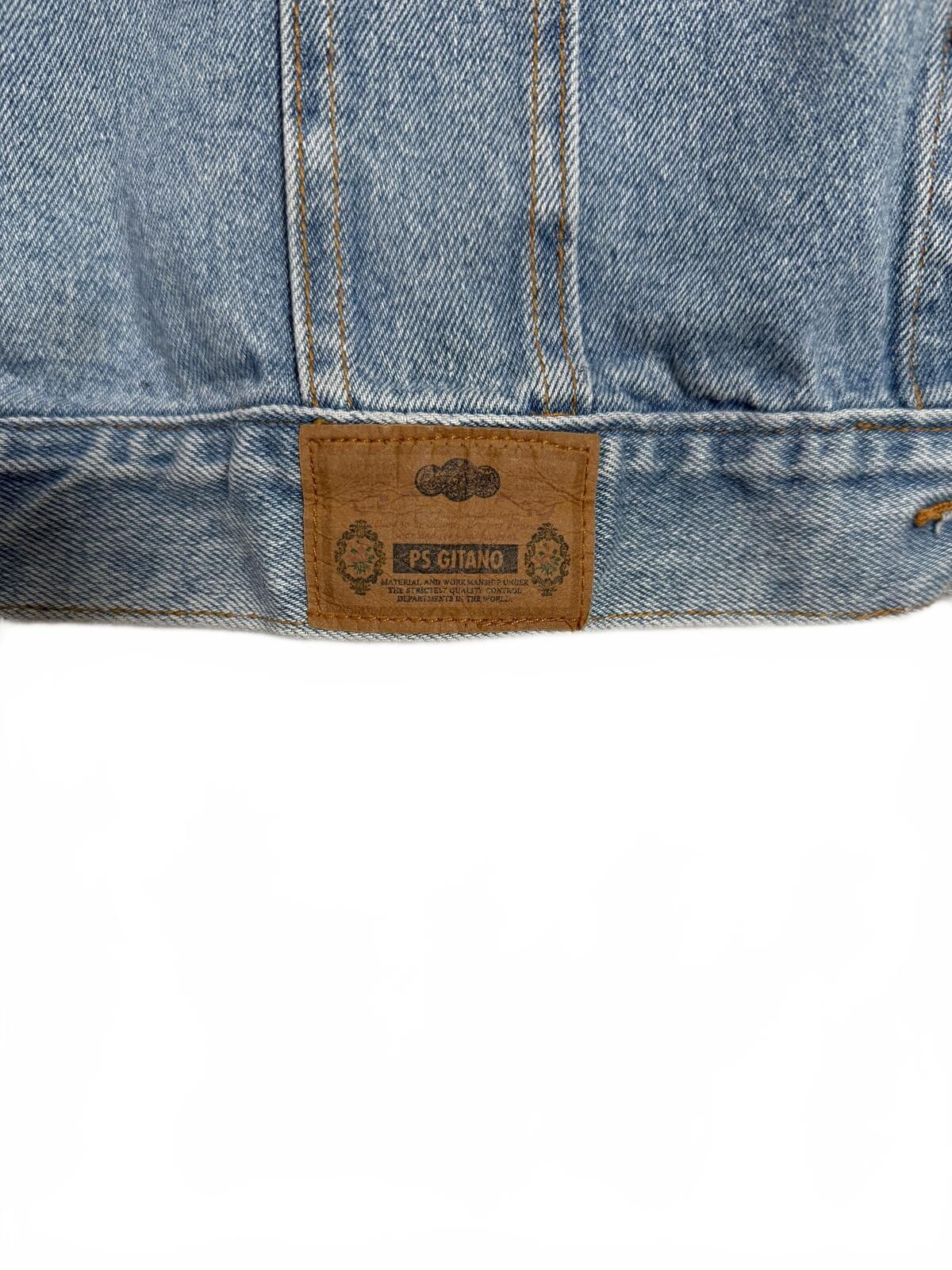 Other Vintage 80s Gitano Light Wash Denim Vest Sleeveless Jacket Size L / US 10 / IT 46 - 3 Thumbnail