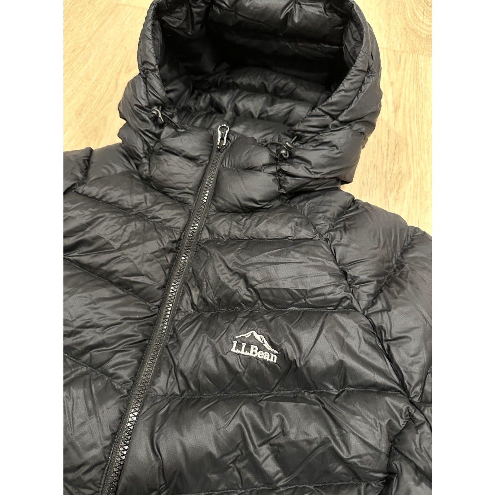 Vintage VINTAGE LL Bean Quilted Hooded Down Jacket Night Black 850 Down Ultralight Large Petite Womens Mens Girls Size L / US 10 / IT 46 - 5 Thumbnail