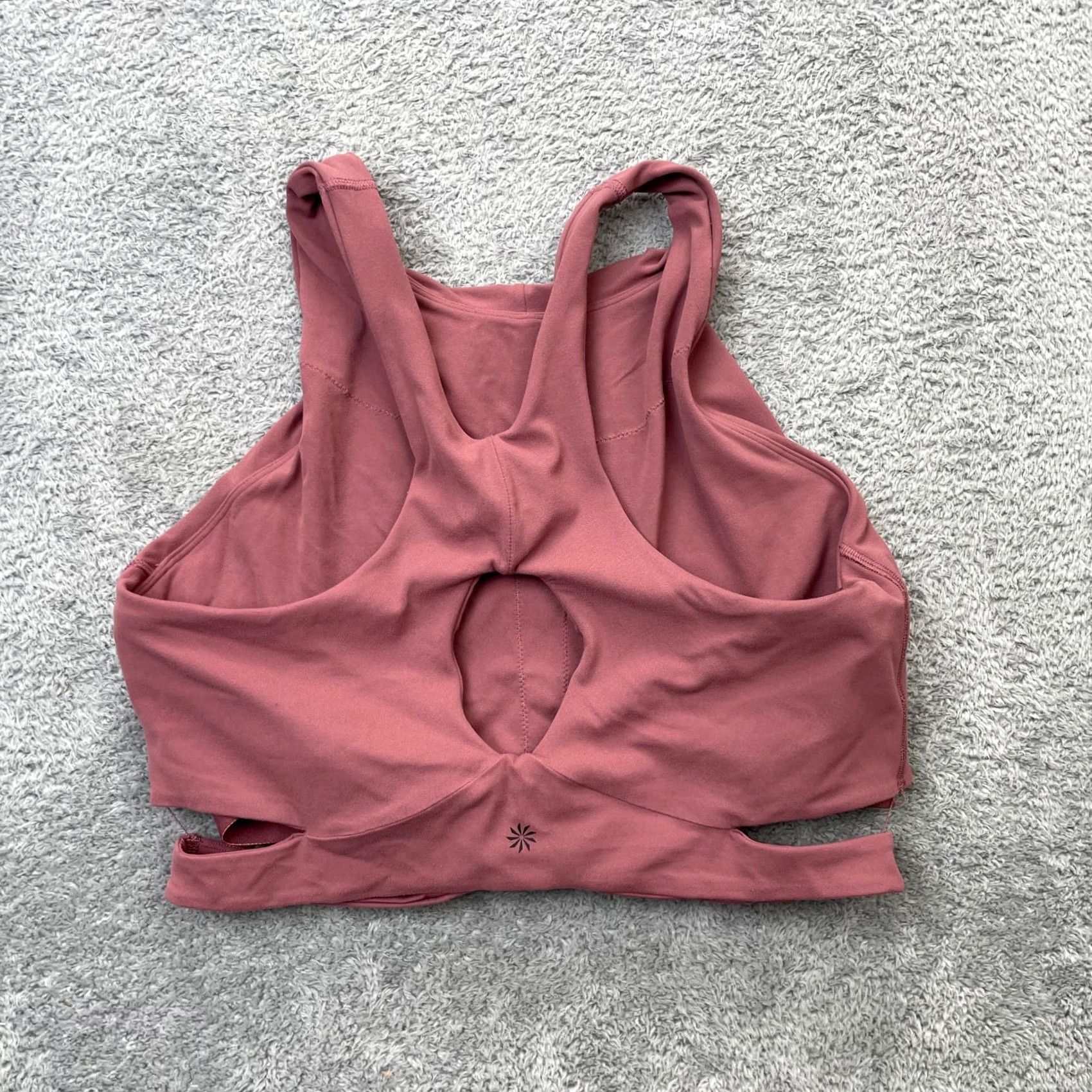 Athleta Athleta Sports Bra Women XL Pink Mauve Racerback Wireless Medium Support Yoga Athletic Shirt Bra Size ONE SIZE - 4 Thumbnail