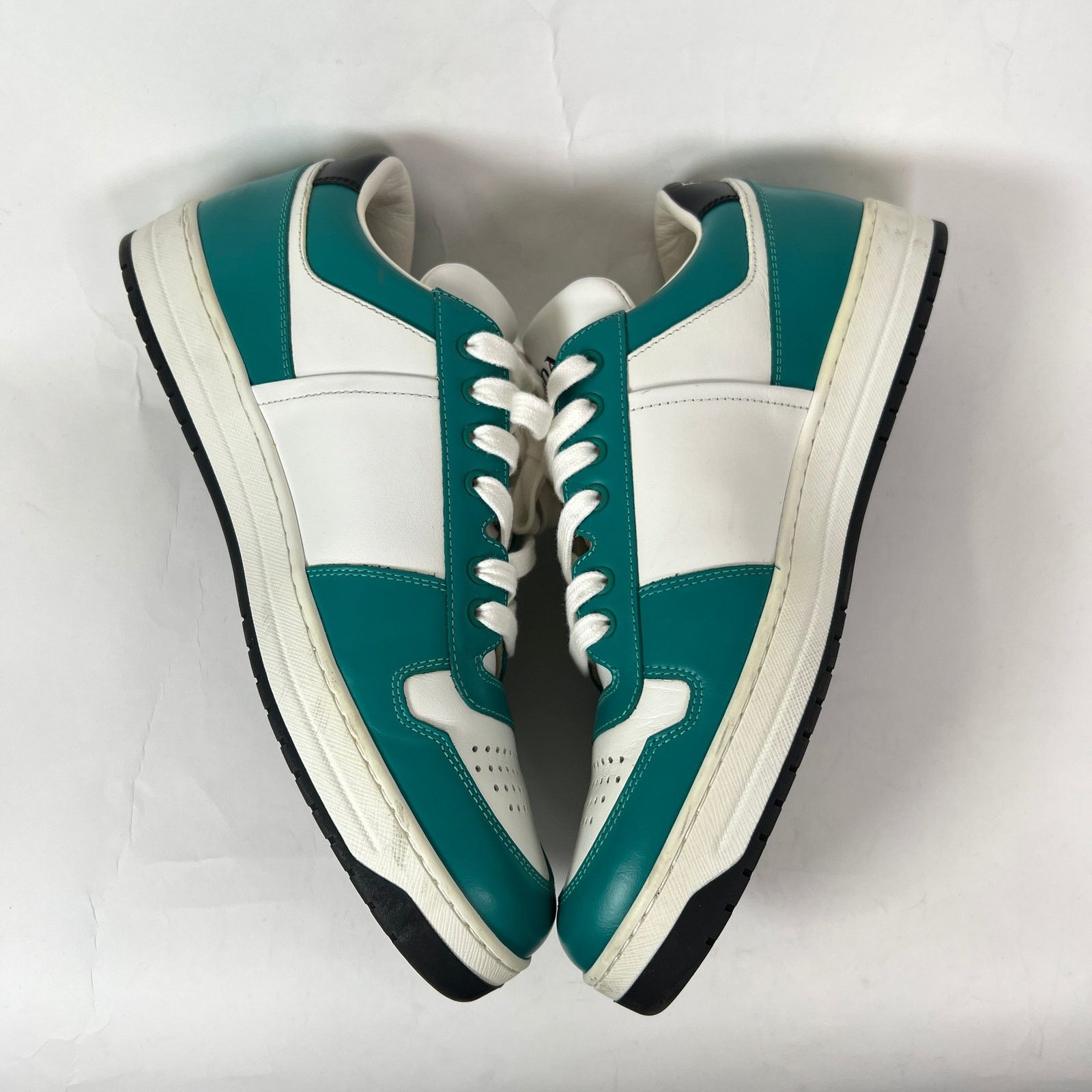 Prada Prada Teal Downtown Leather Sneaker Size 8 Size US 8.5 / EU 41-42 - 5 Thumbnail