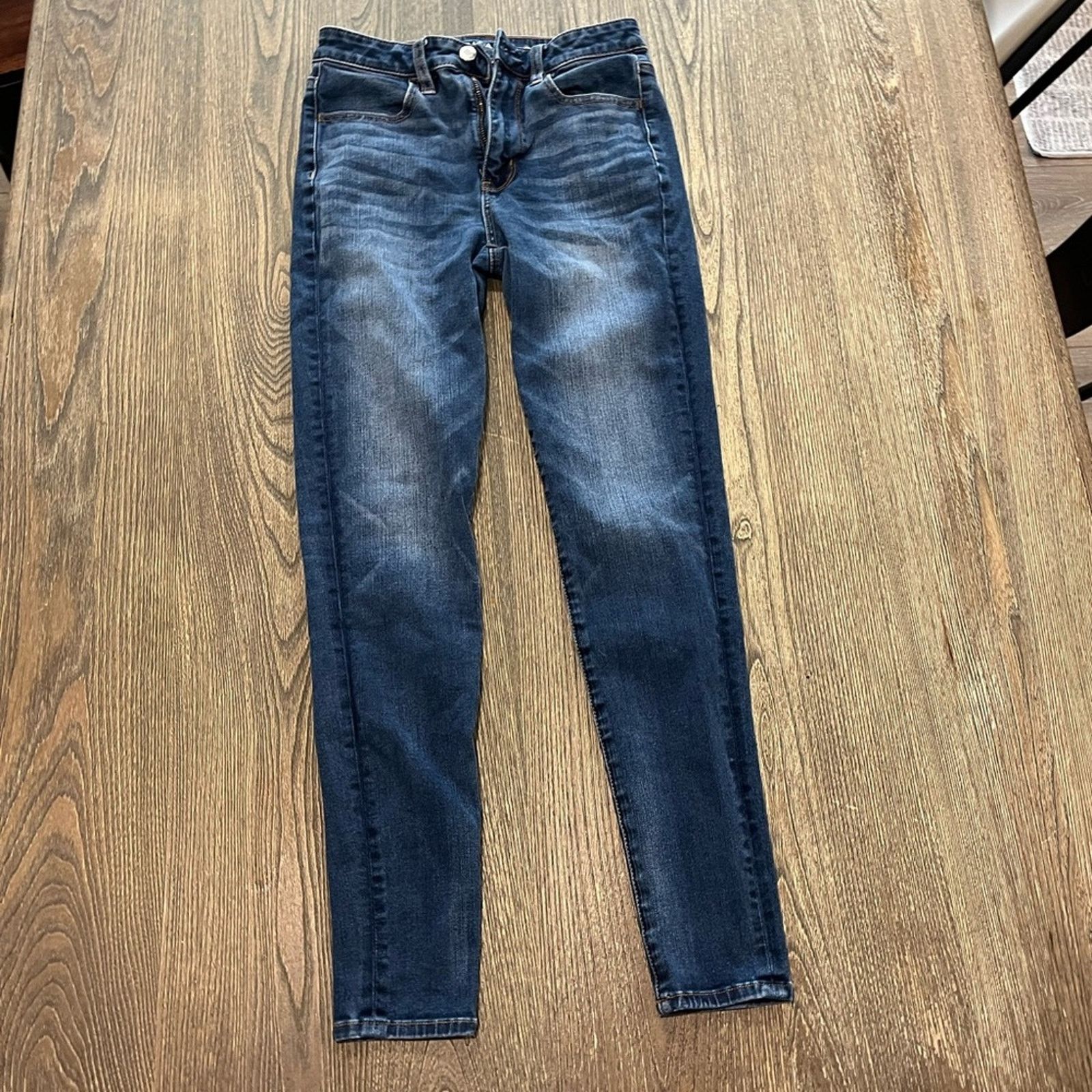 American Eagle Outfitters American Eagle Hi-Rise Skinny Jeans 360 Super Stretch Blue 2 Size 26" / US 2 / IT 38 - 1 Thumbnail