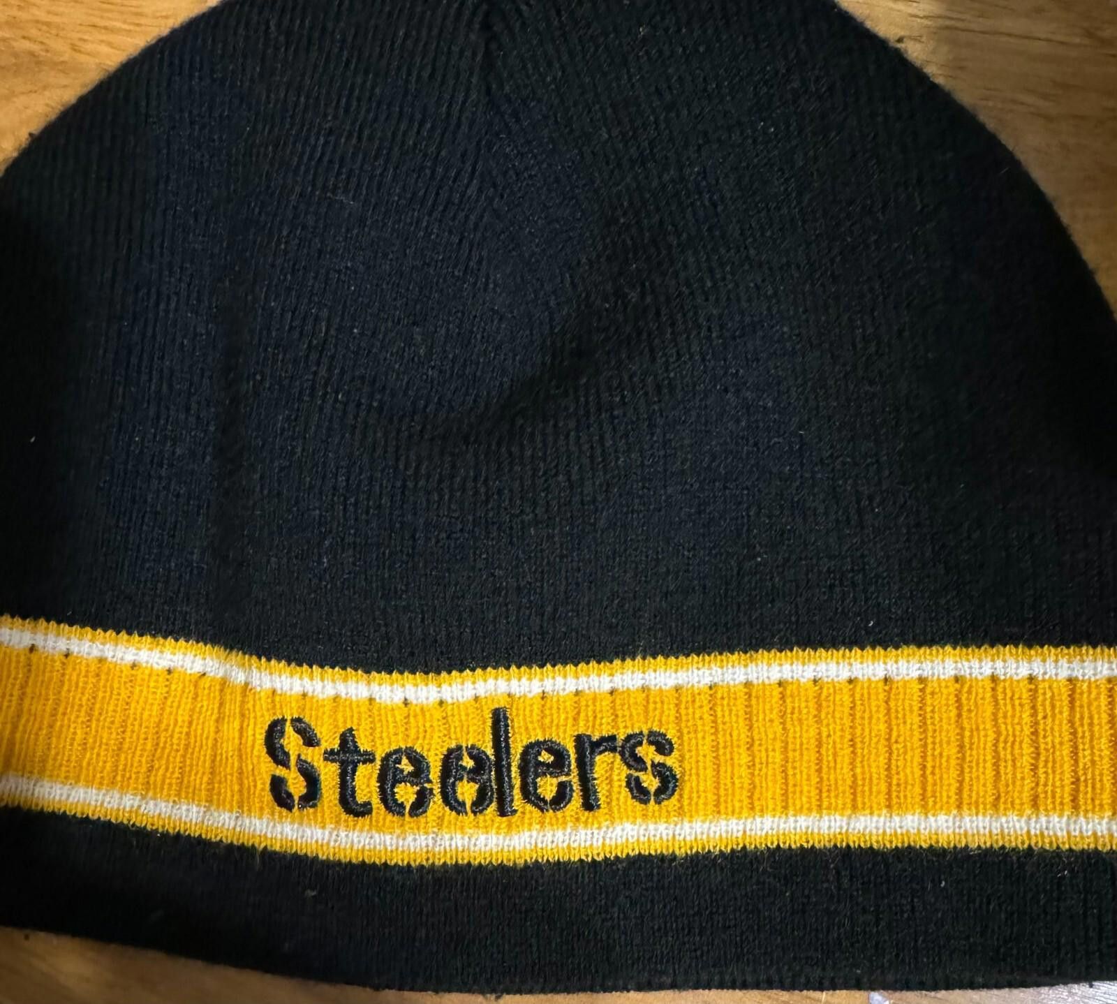Other Pittsburgh Steelers Knit Beanie Hat Winter Black Raised Logo Size ONE SIZE - 3 Thumbnail