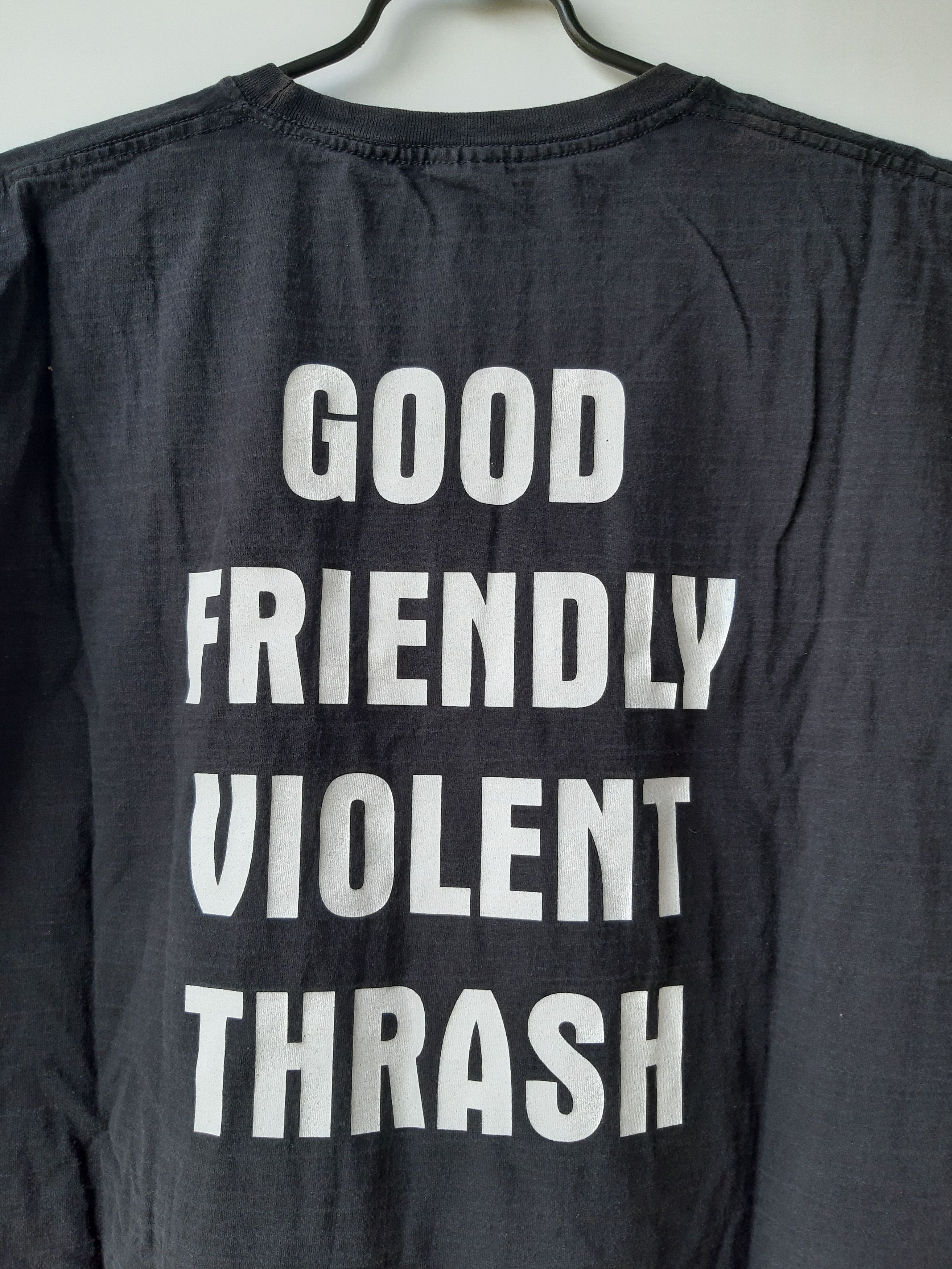 Fruit Of The Loom × Vintage 90s Vintage Exodus Shirt Good Friendly Violent Thrash Metal Size US XXL / EU 58 / 5 - 5 Thumbnail