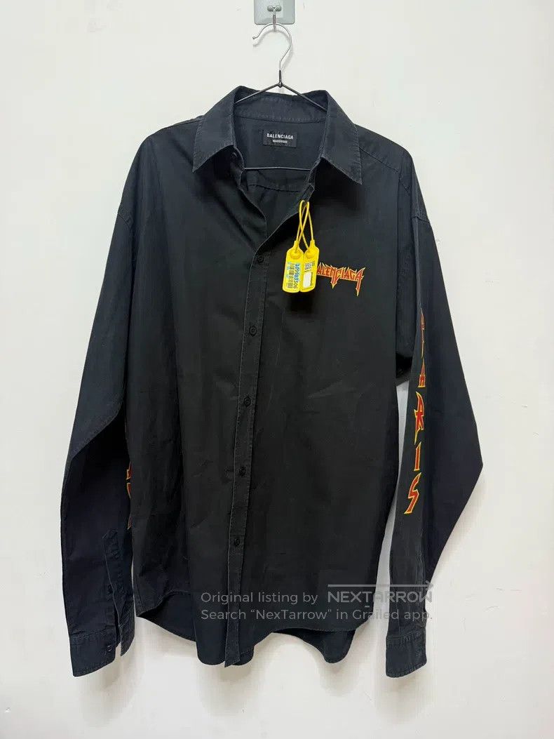 Balenciaga Balenciaga Lightning letter logo flame rock long-sleeve sh Size XS / US 0-2 / IT 36-38 - 1 Thumbnail