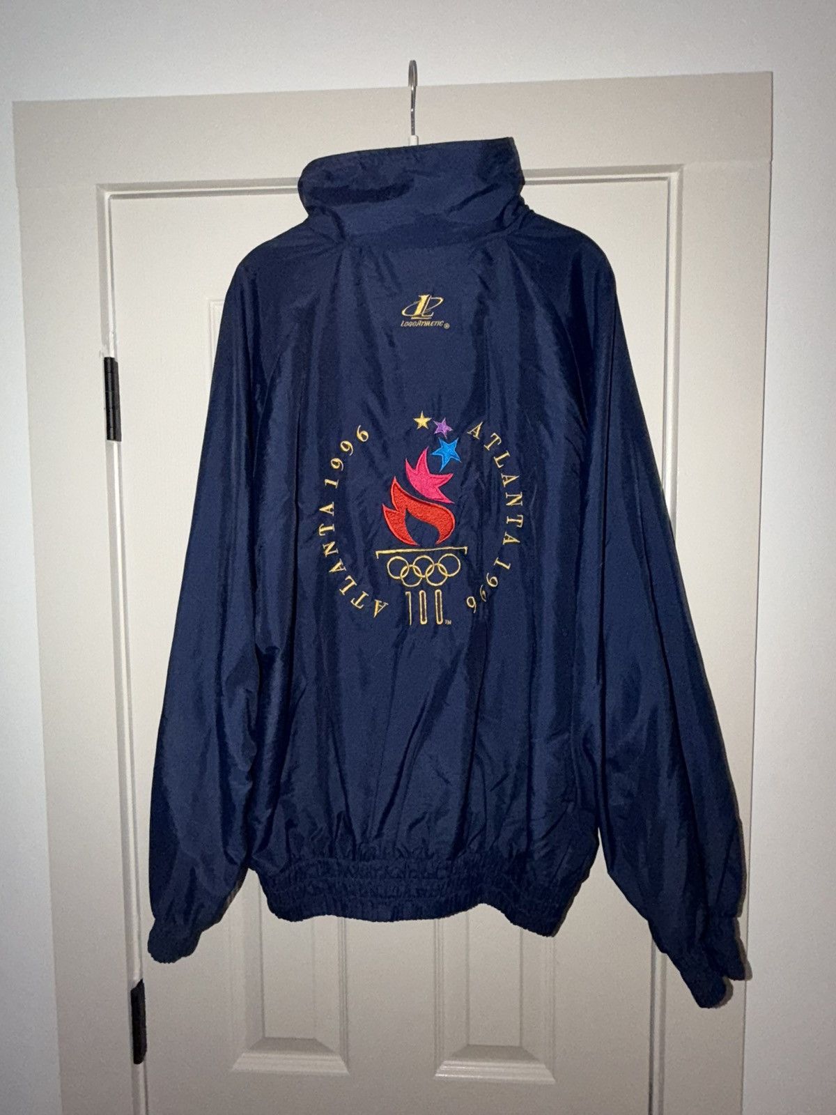 Logo Athletic Vintage 1996 Olympics Atlanta - Navy blue windbreaker Size US L / EU 52-54 / 3 - 1 Thumbnail