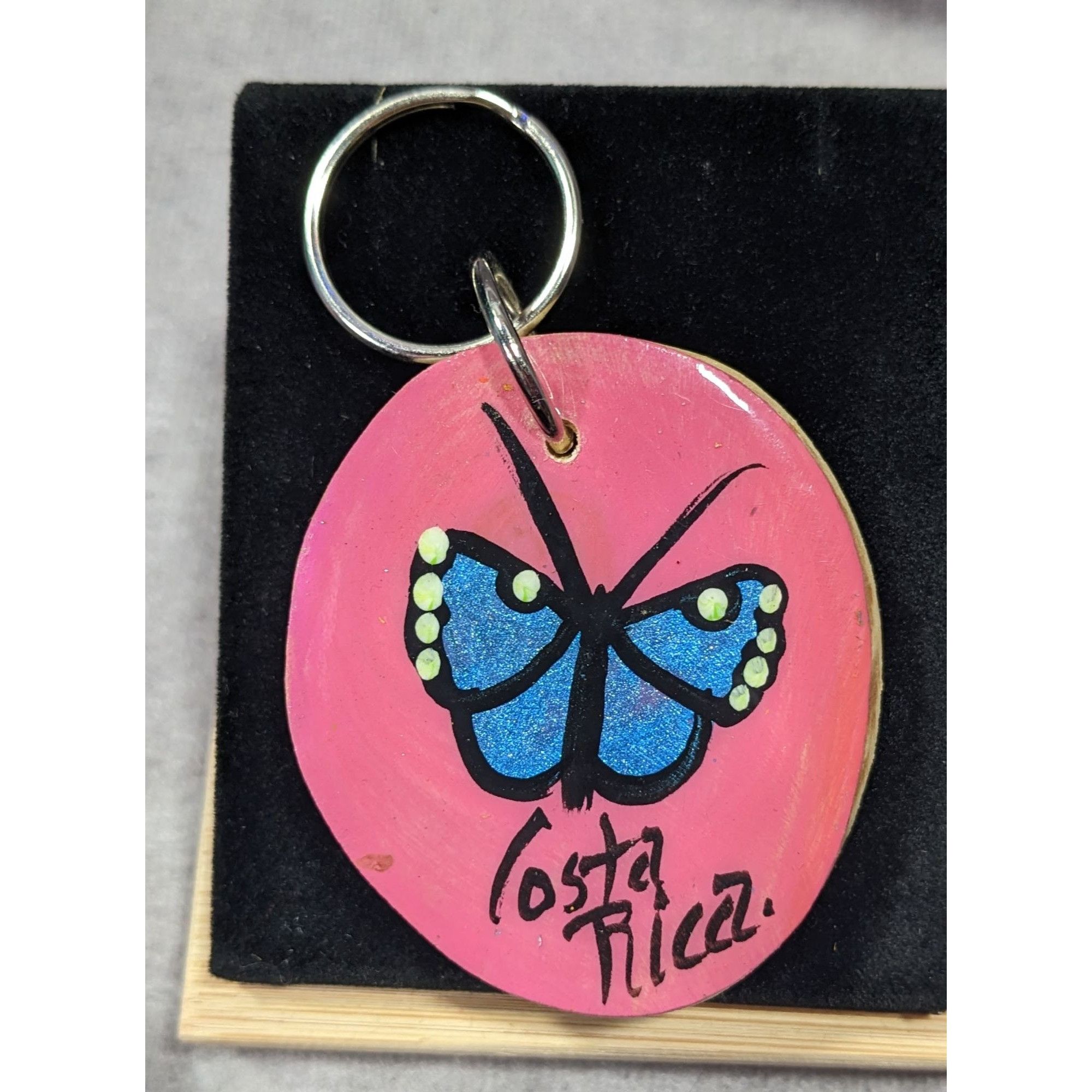 Other Costa Rica Butterfly Painted Wooden Keychain Size ONE SIZE - 3 Thumbnail