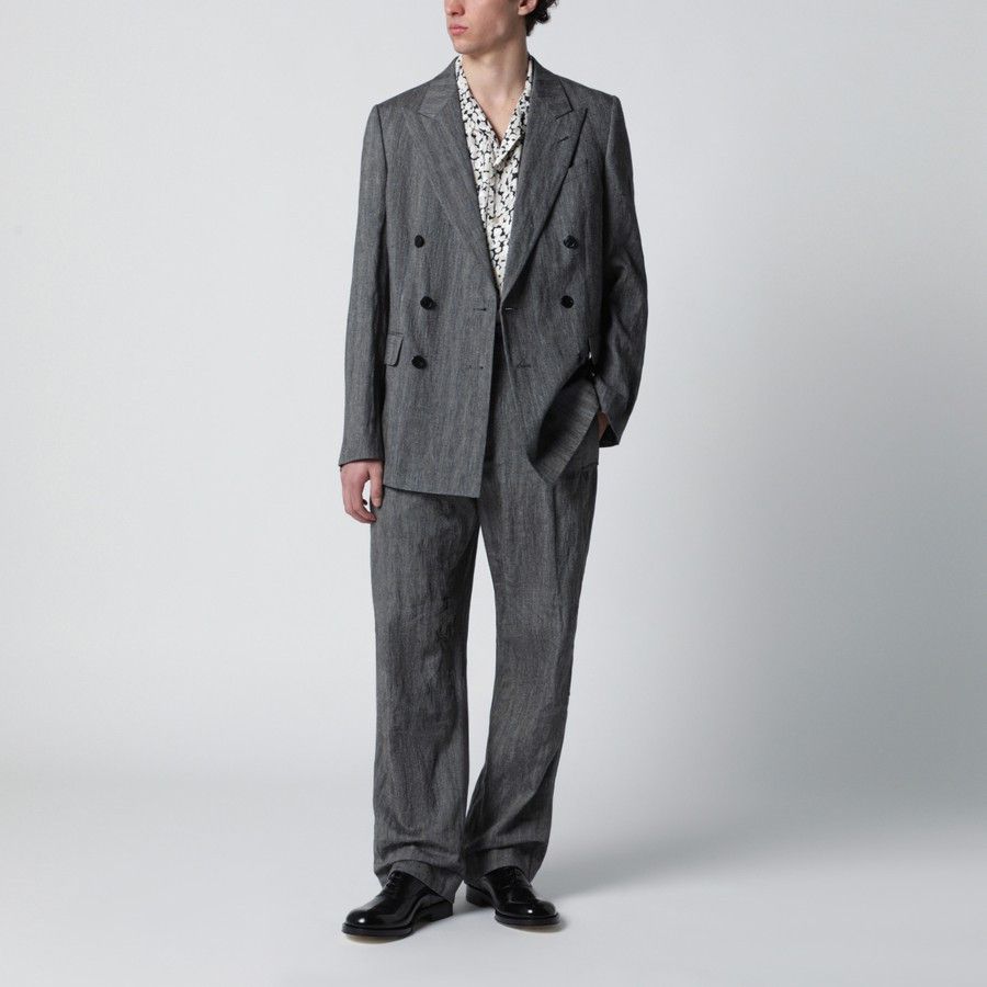 Dries Van Noten o1d2blof0226 Viscose Shirt in Black/Ecru Size US M / EU 48-50 / 2 - 2 Thumbnail