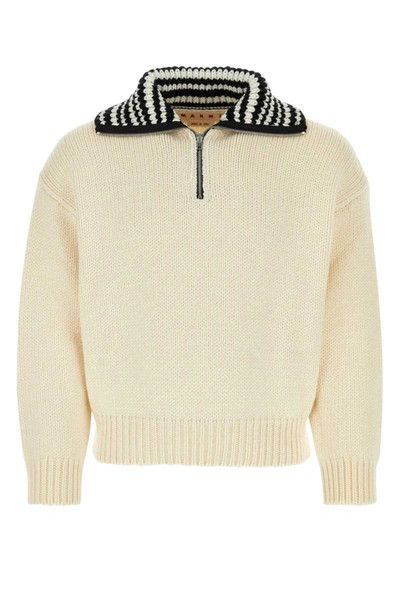 Marni o1y0225 Mock Neck Sweater in Ivory Size US M / EU 48-50 / 2 - 1 Thumbnail
