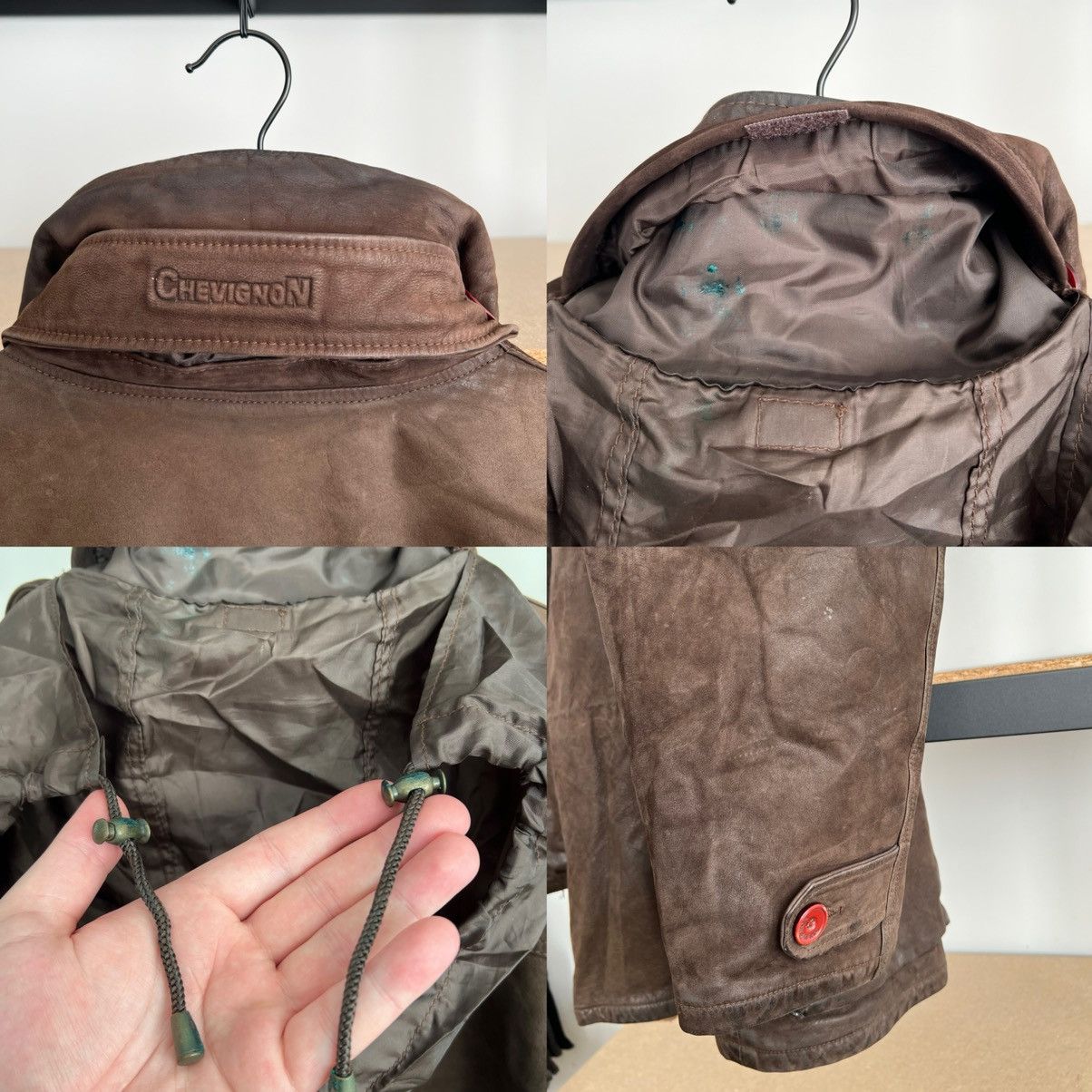 Chevignon Vintage 90s Chevignon Faded Heavy Leather Jacket Size US L / EU 52-54 / 3 - 21 Thumbnail
