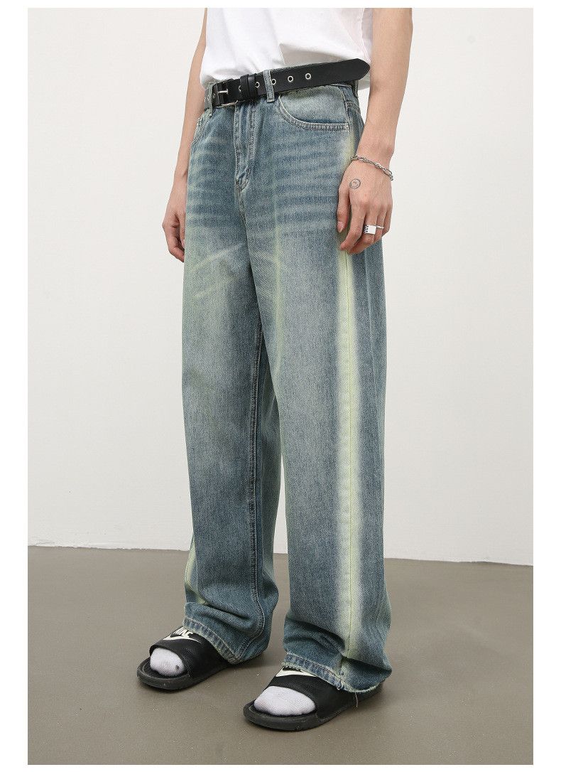 Japanese Brand × Jean Retro gradient American street loose straight jeans for men Size US 32 / EU 48 - 4 Thumbnail