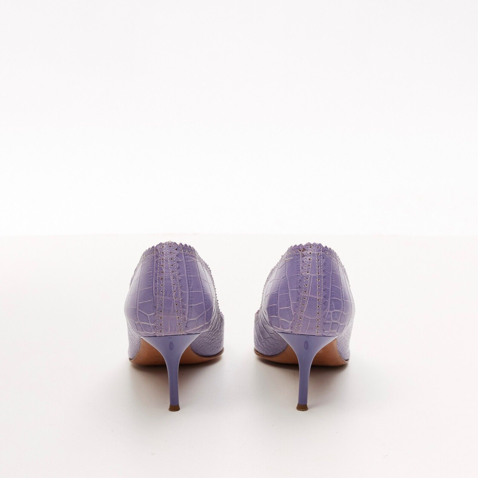 Rene Caovilla Rene Caovilla Purple Leather Stiletto Heel Pumps Size US 6.5 / IT 36.5 - 4 Thumbnail