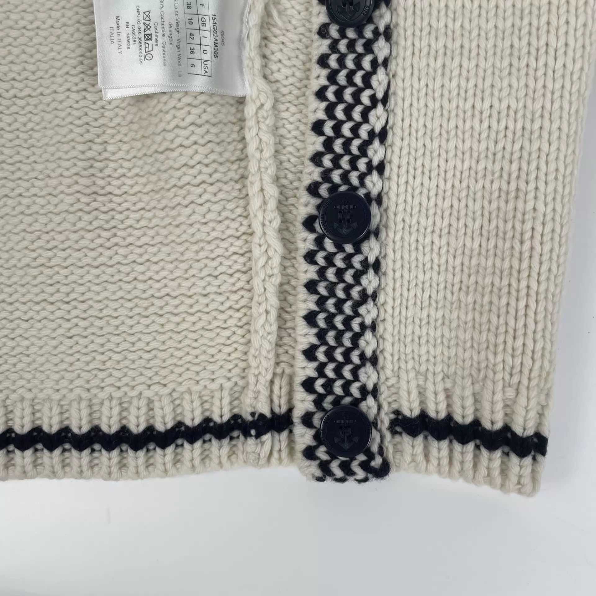 Dior Dior Navy Collar Wool Knit Top Size S / US 4 / IT 40 - 8 Thumbnail