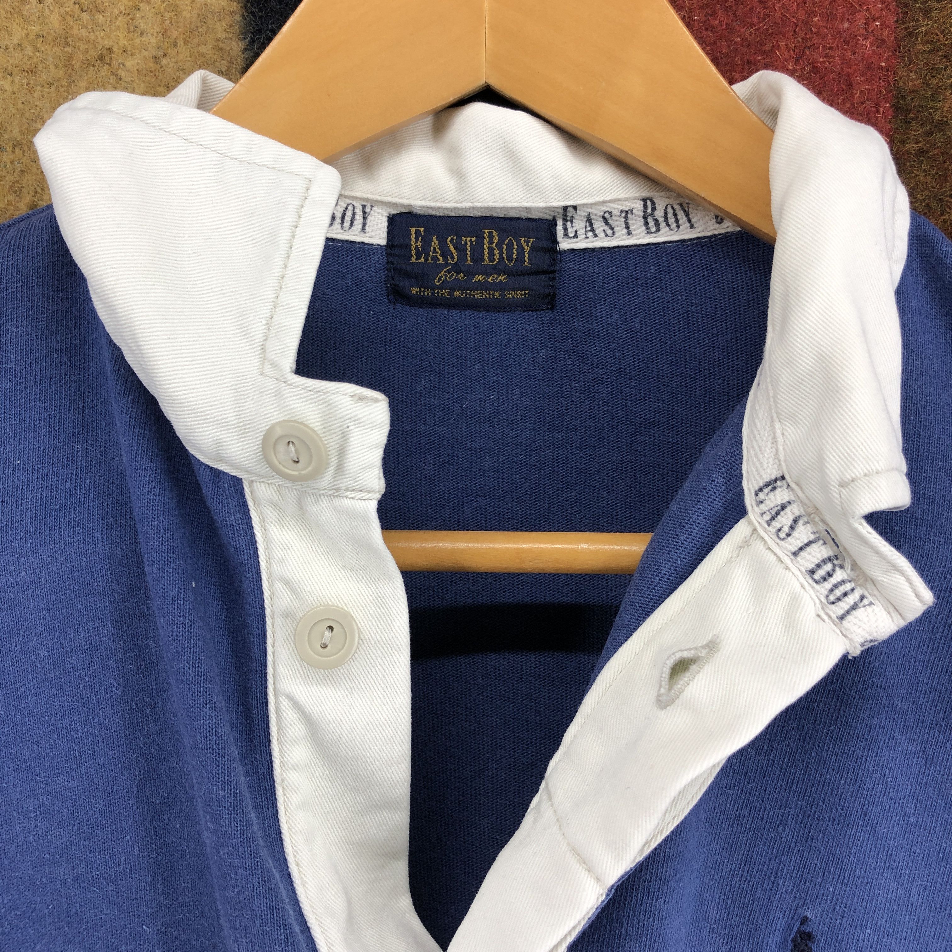 Japanese Brand EAST BOY FOR MEN Striped Polo Rugby #0518/V Size US M / EU 48-50 / 2 - 3 Thumbnail