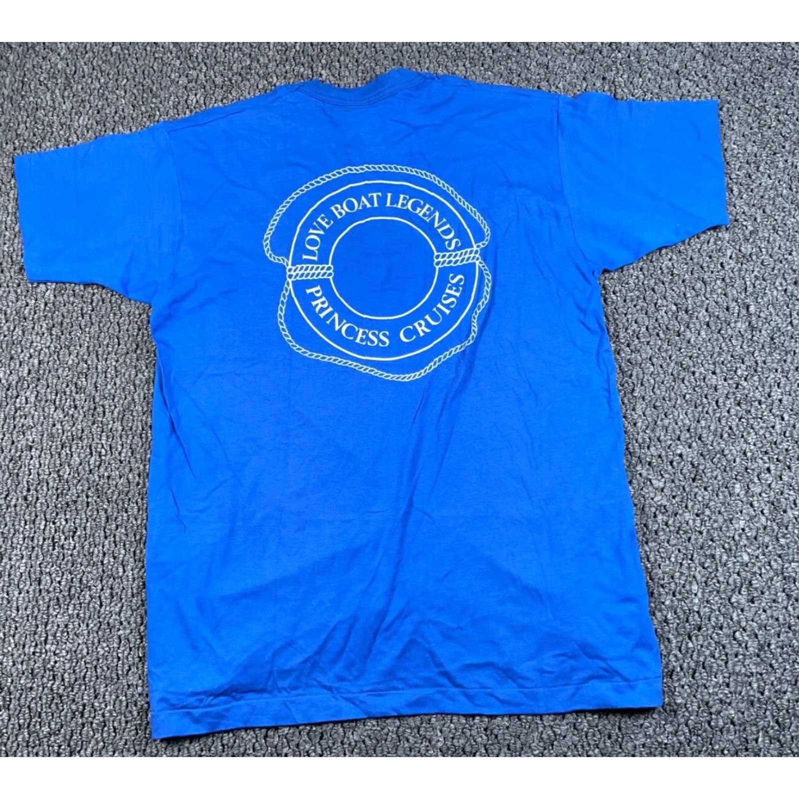 Fruit Of The Loom VINTAGE Fruit of the Loom T-Shirt Navy Blue 90s Love Boat Legend Short Sleeve Adult XL Size US XL / EU 56 / 4 - 2 Thumbnail