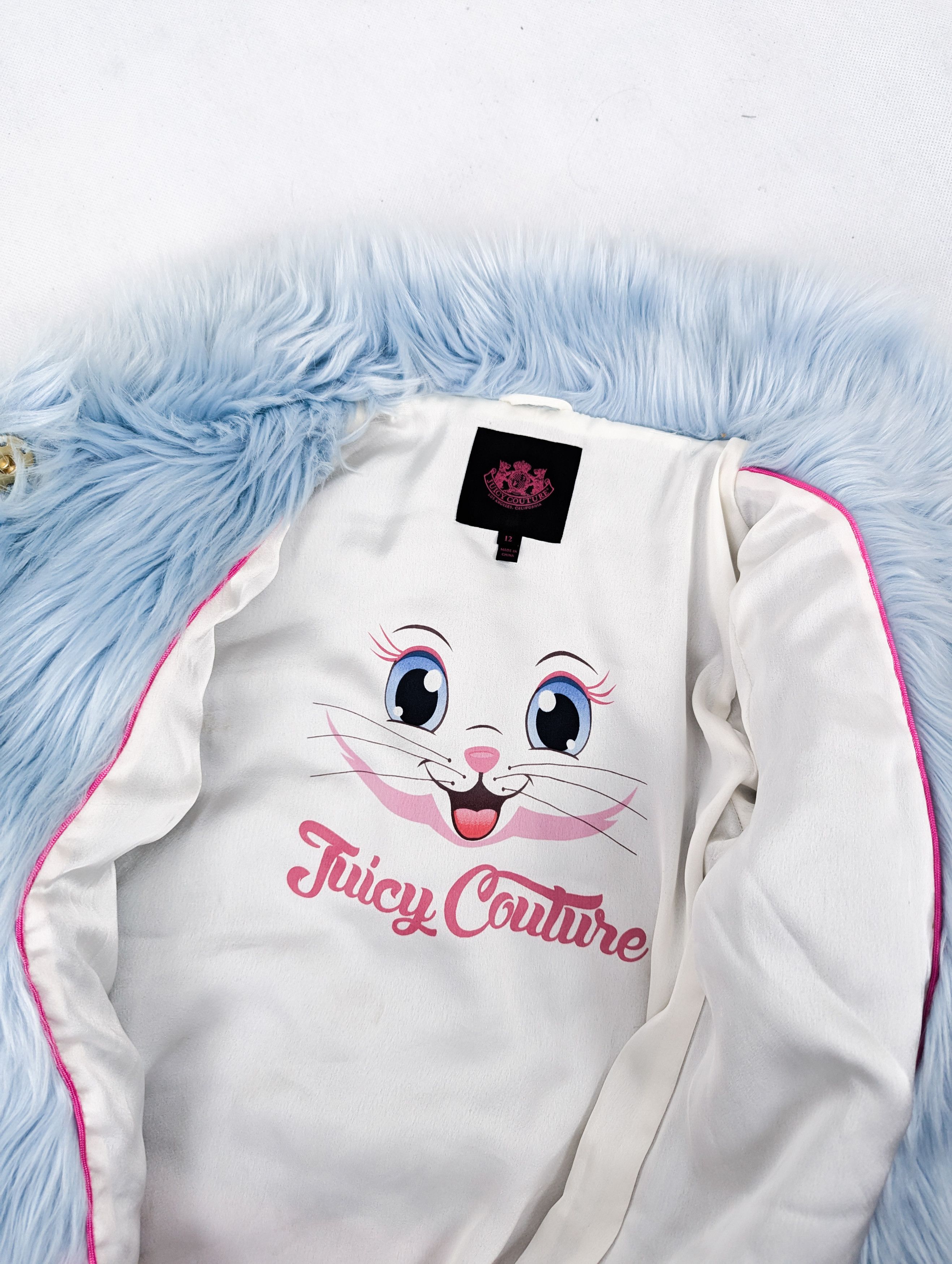 Juicy Couture Juicy Couture faux fur blue pink coat Size L / US 10 / IT 46 - 3 Thumbnail