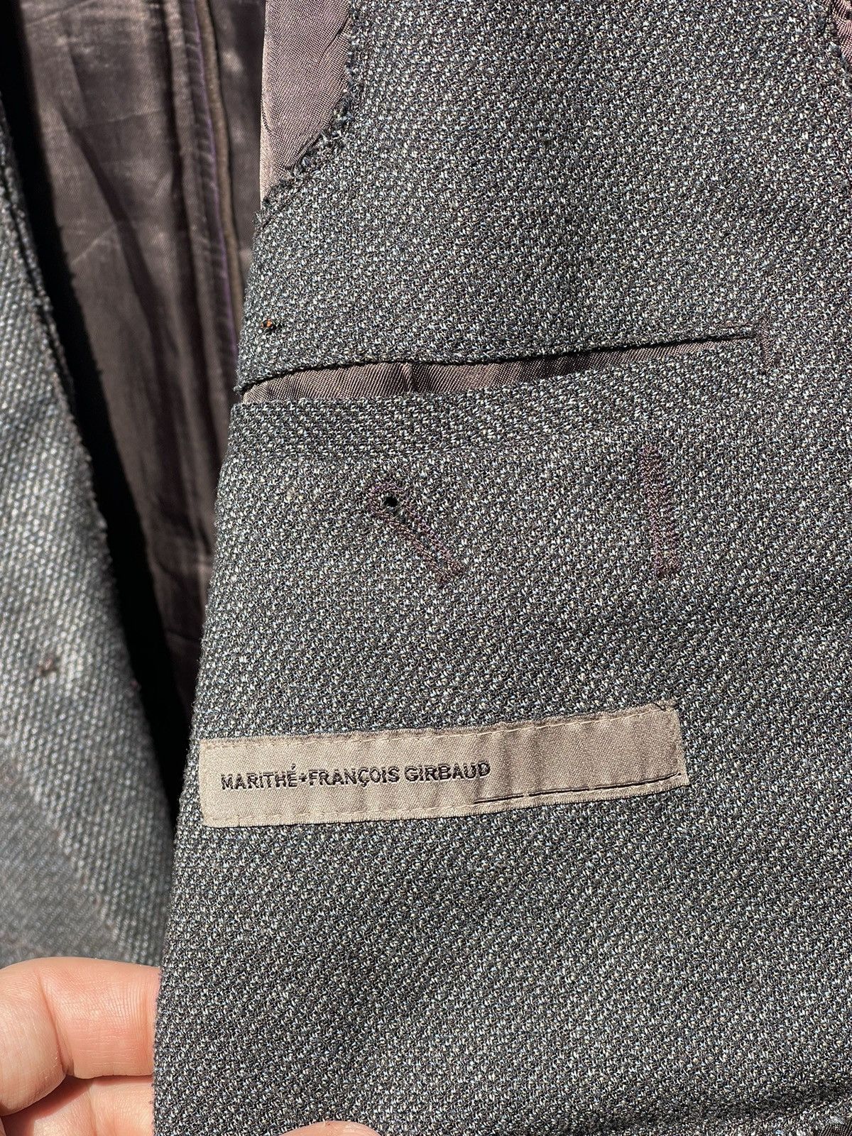 Marithe + Francois Girbaud Marithe Francois Girbaud grey pattern wool blazer jacket Size 54R - 12 Thumbnail
