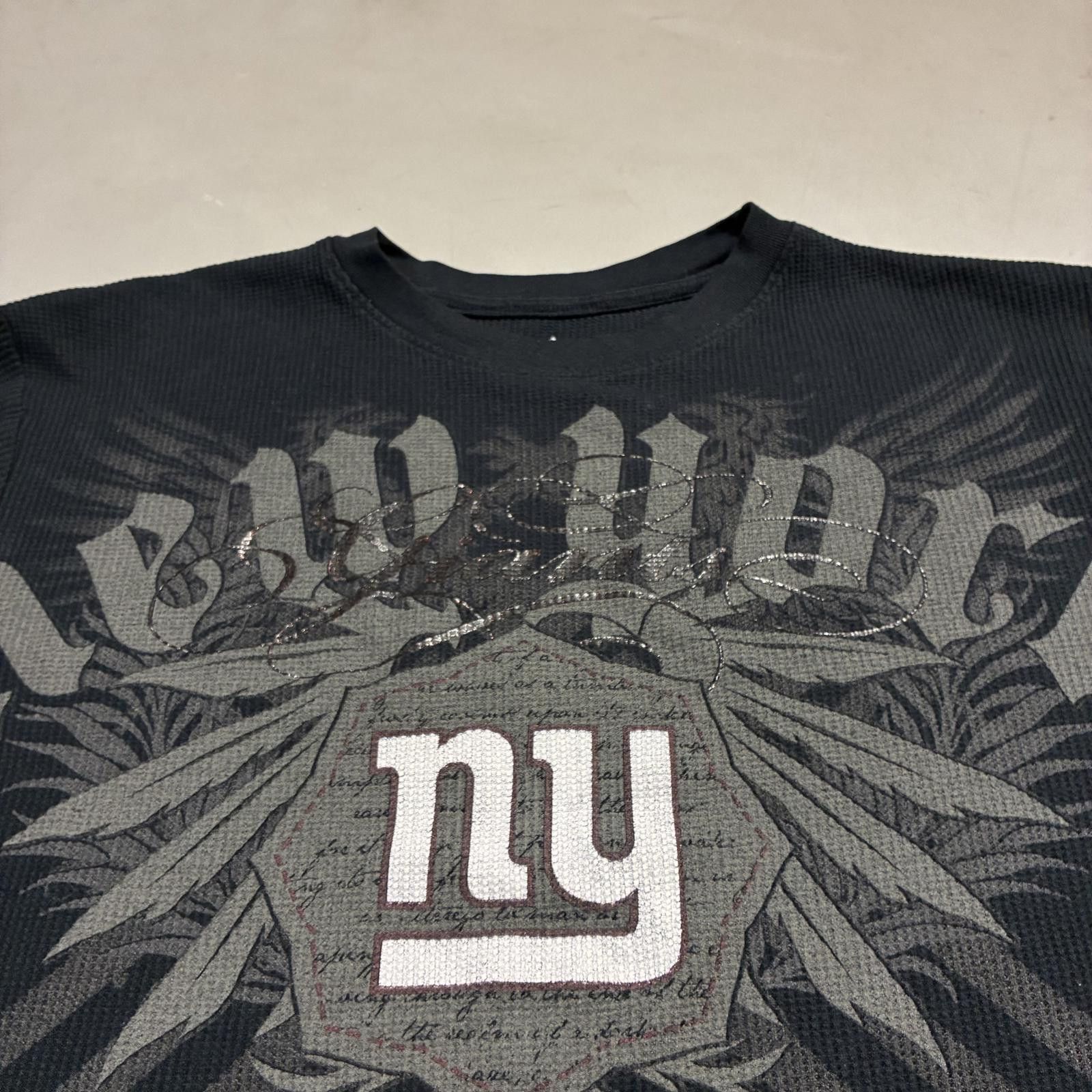 NFL Y2K NY Giants Affliction Style Long Sleeve Thermal Shirt Size US XL / EU 56 / 4 - 3 Thumbnail