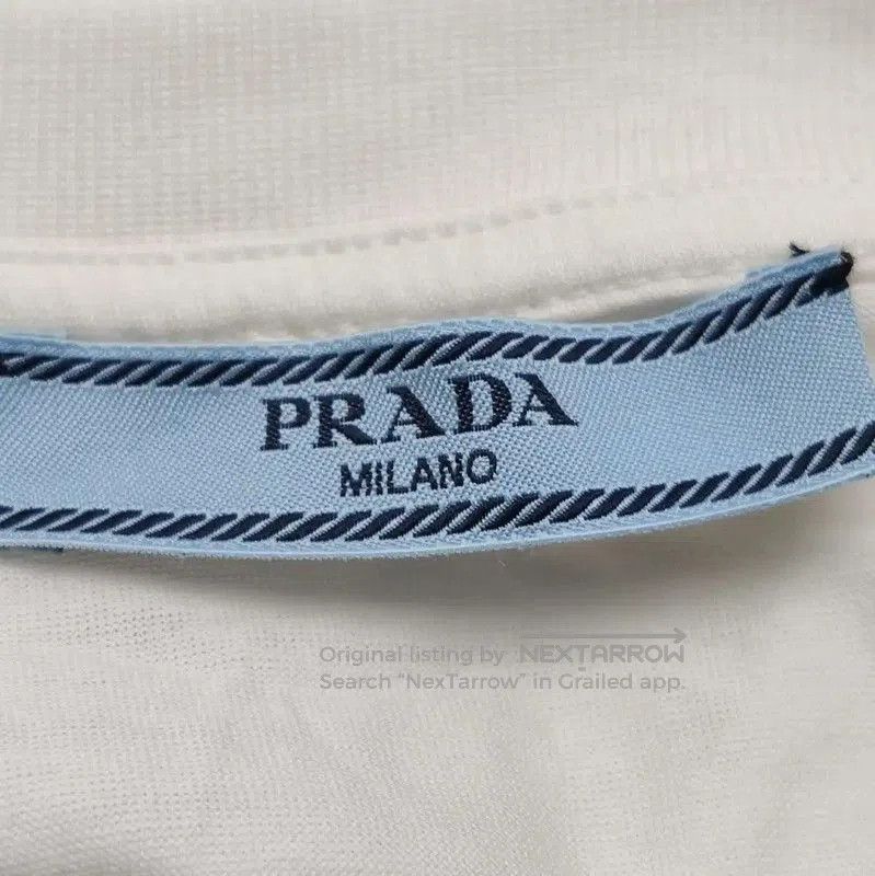 Other Prada White Cotton Logo Embroidered T-Shirt. Size XS / US 0-2 / IT 36-38 - 5 Thumbnail