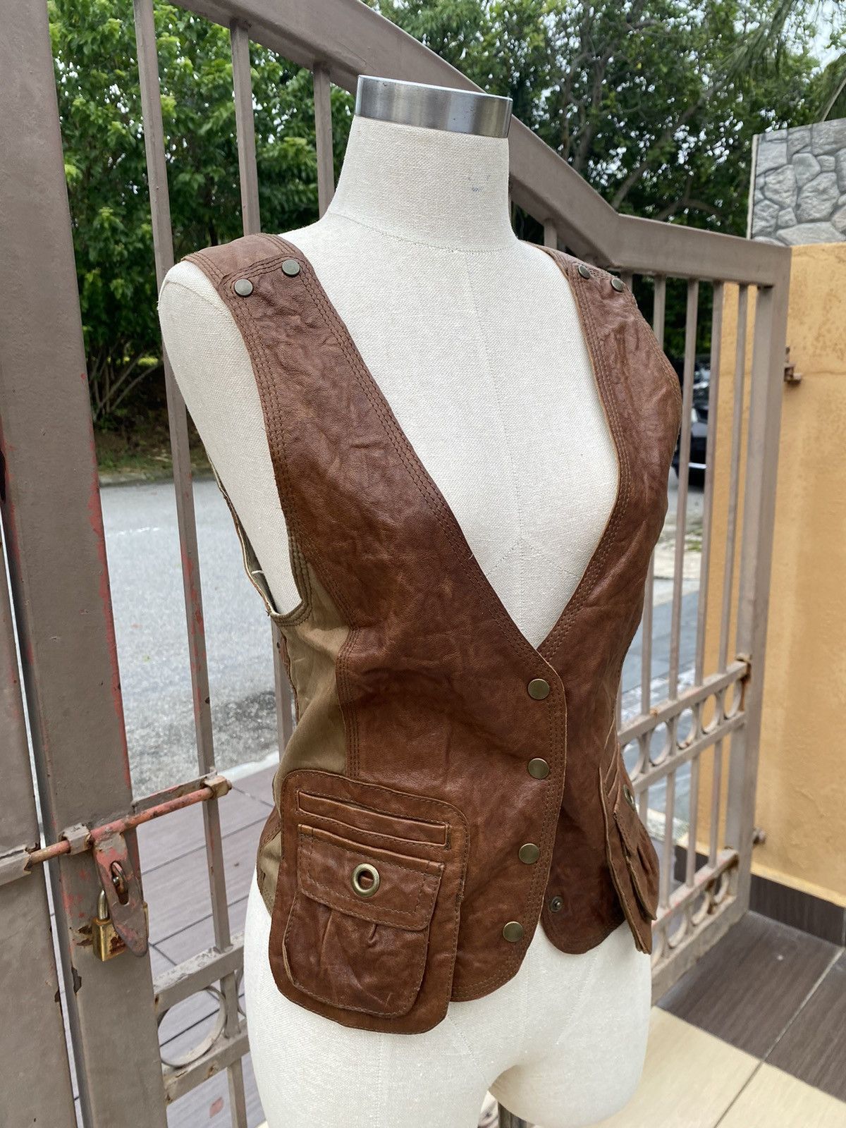 Japanese Brand × Vintage leather vest by kiyoto takase Size M / US 6-8 / IT 42-44 - 6 Thumbnail