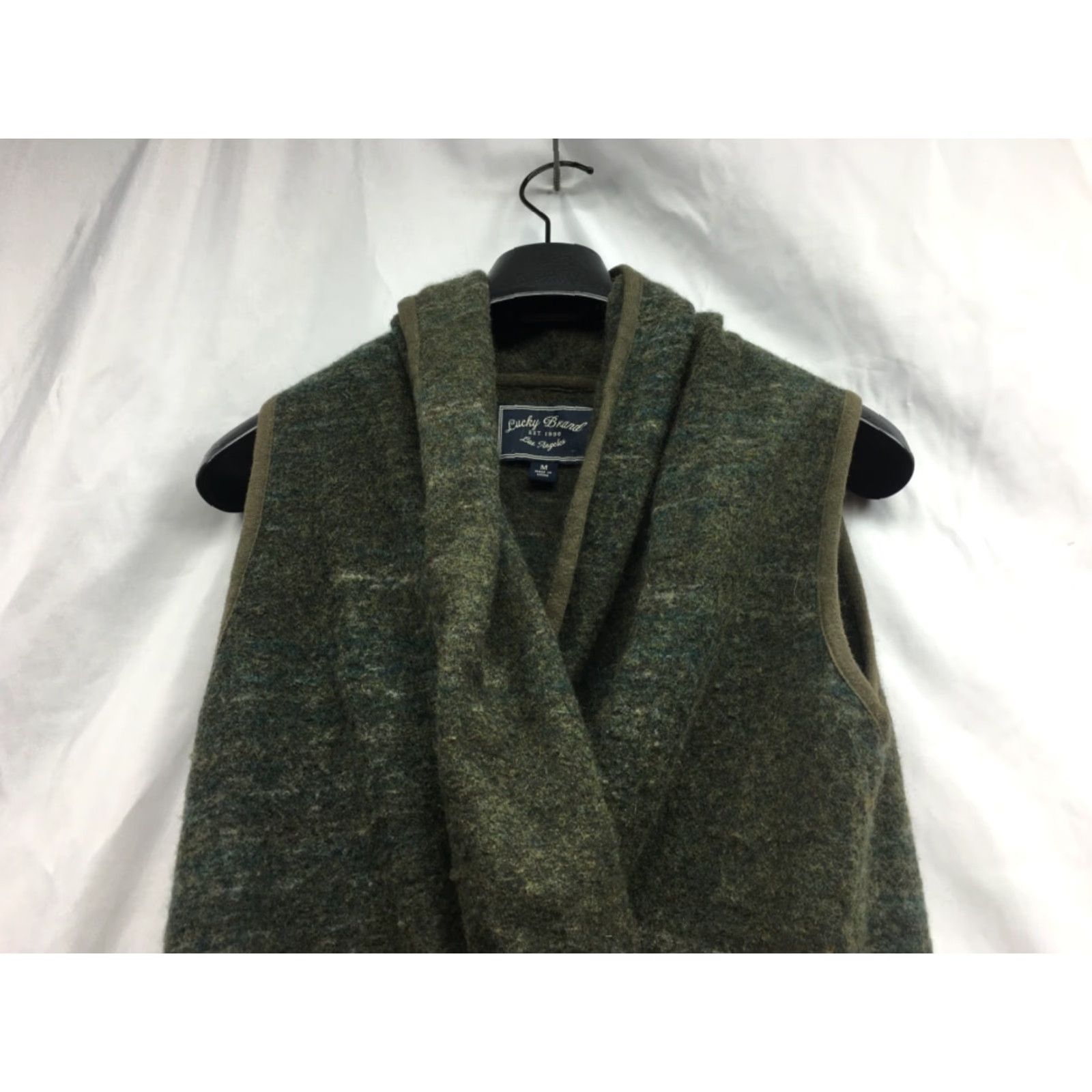 Lucky Brand Lucky Brand Vest Women Green Wool Blend Long Wrap Pocket Heathered Fleece Medium Size M / US 6-8 / IT 42-44 - 6 Thumbnail