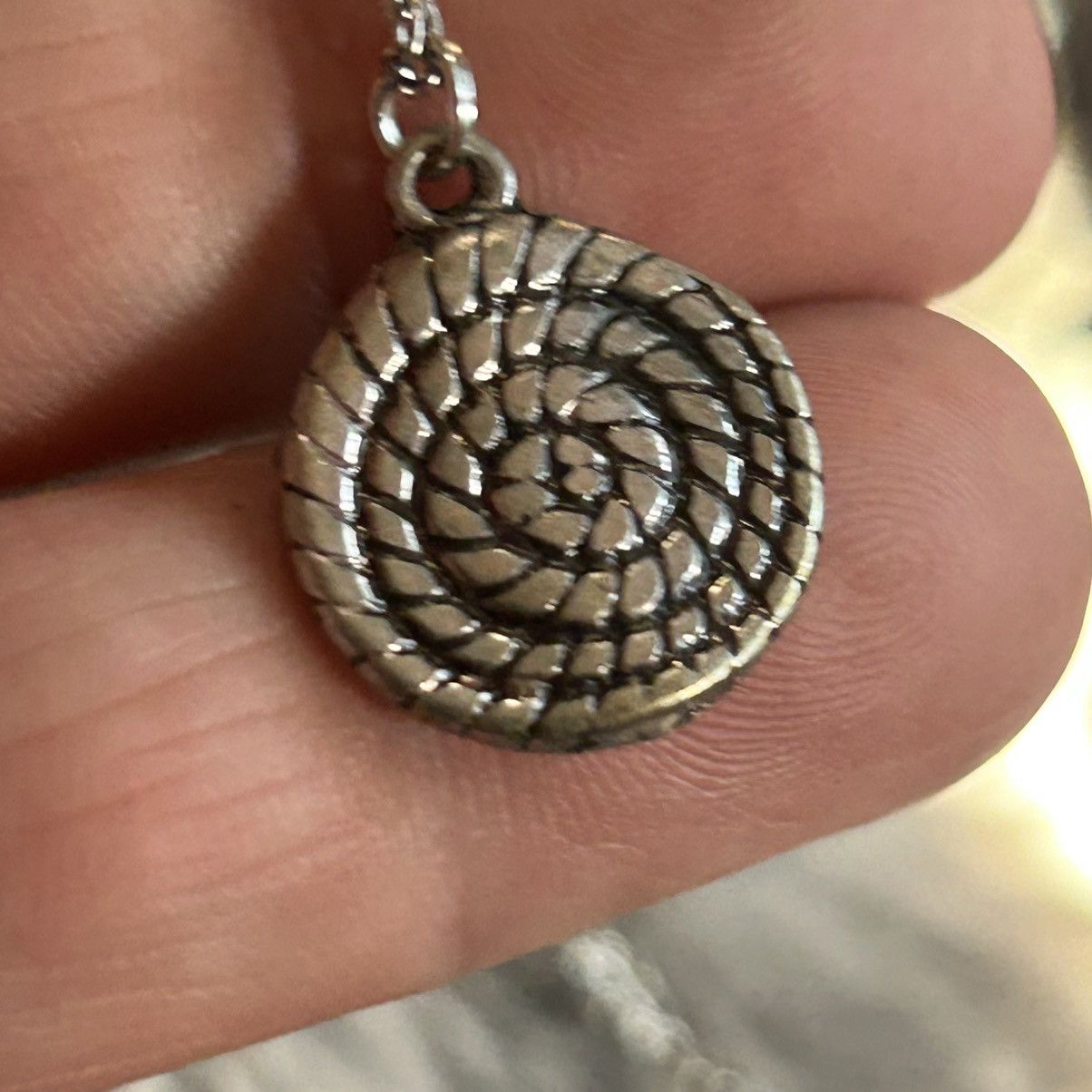 Handmade Handcrafted dual sided rope design pendant on chain necklace Size ONE SIZE - 5 Thumbnail