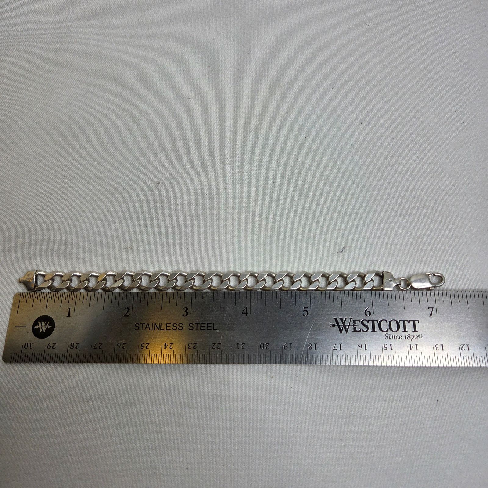 Sterling Silver Sterling Silver 925 Curb Chain Bracelet Made In Italy 7.25" Size ONE SIZE - 7 Thumbnail