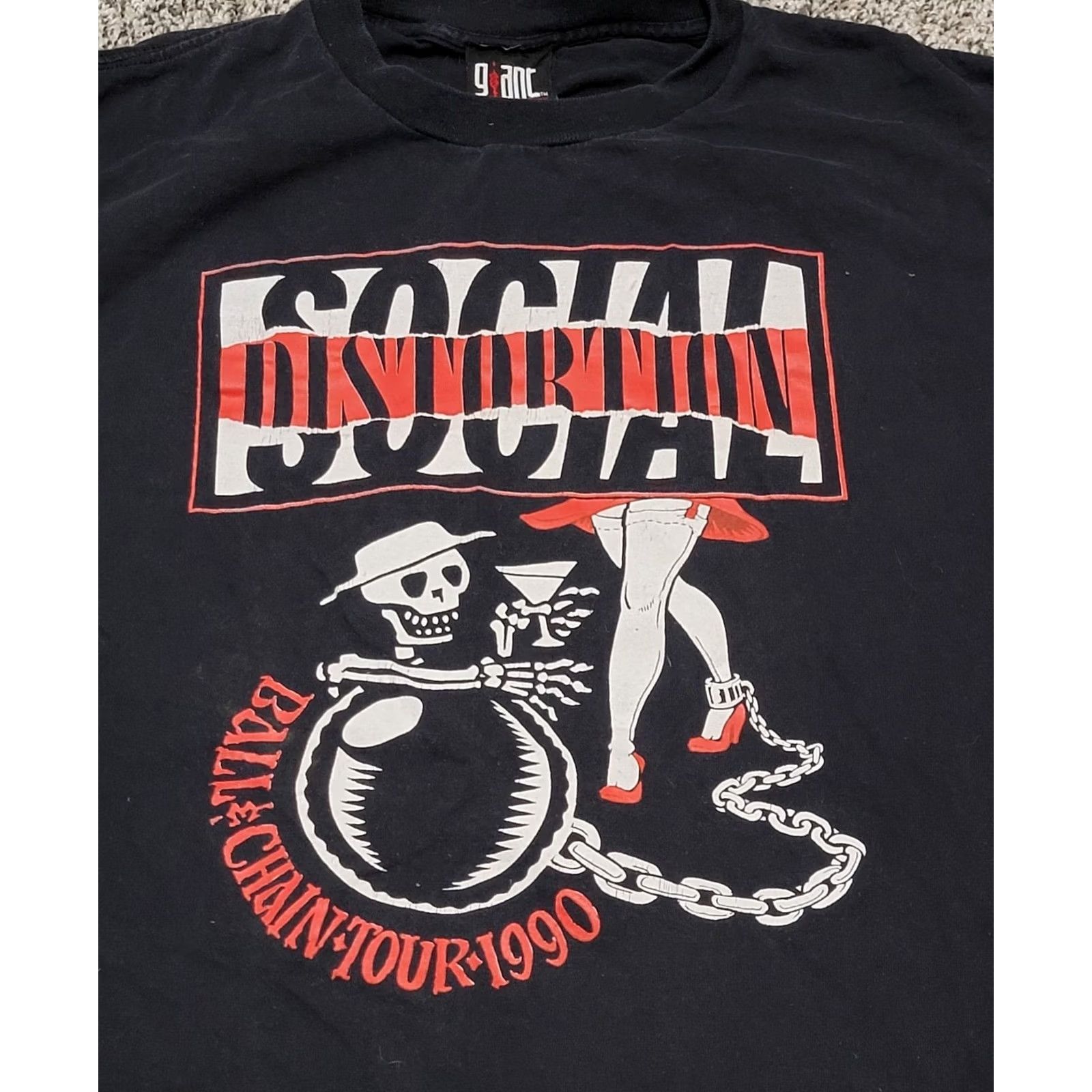 Bally VINTAGE Social Distortion Ball & Chain Tour T-Shirt Giant tag Punk XL Black Cotton Men Short Sleeve 90s Shirt Mens Size US XL / EU 56 / 4 - 2 Thumbnail