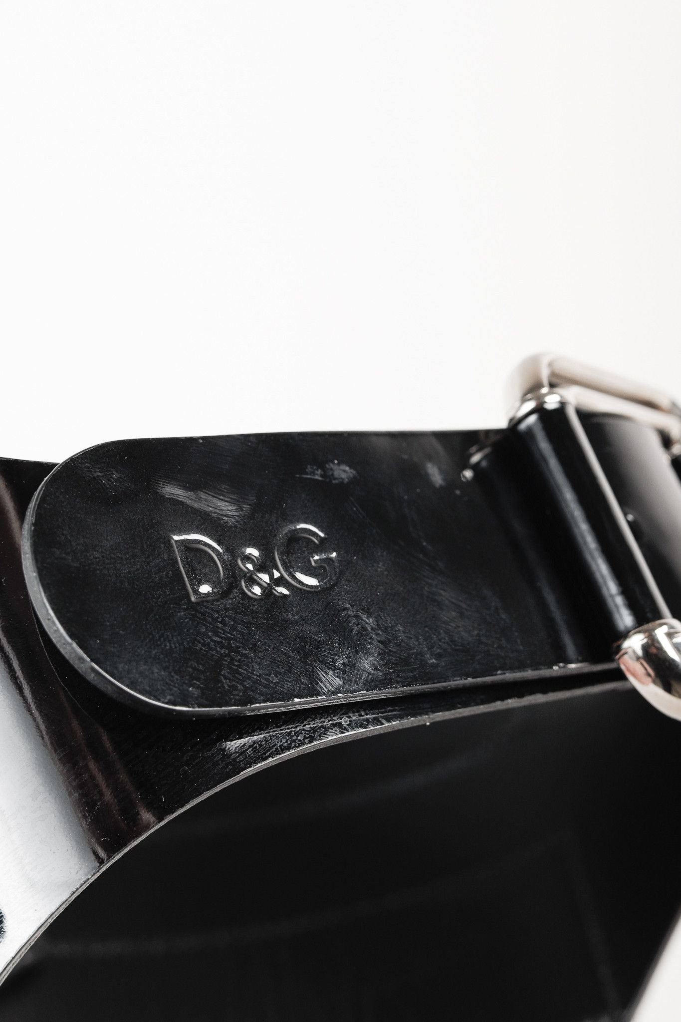 Dolce & Gabbana Dolce & Gabbana D&G Logo Black Wide Patent Leather Belt Size ONE SIZE - 4 Thumbnail