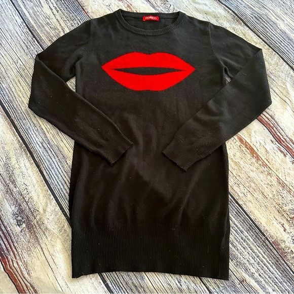 Fiorucci Fiorucci Wool Blend “Red Lips” Sweater Dress Grailed