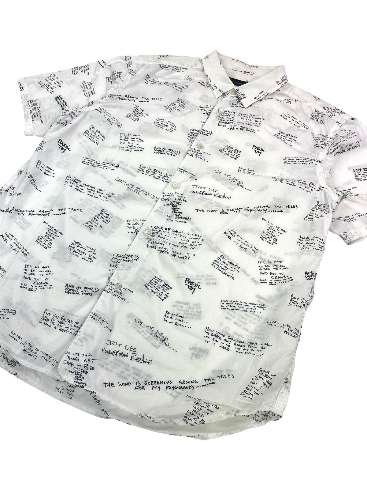 Undercover SS14 "GODOG" - Scribbled Lyrics Button Up T-shirt Size US M / EU 48-50 / 2 - 6 Thumbnail