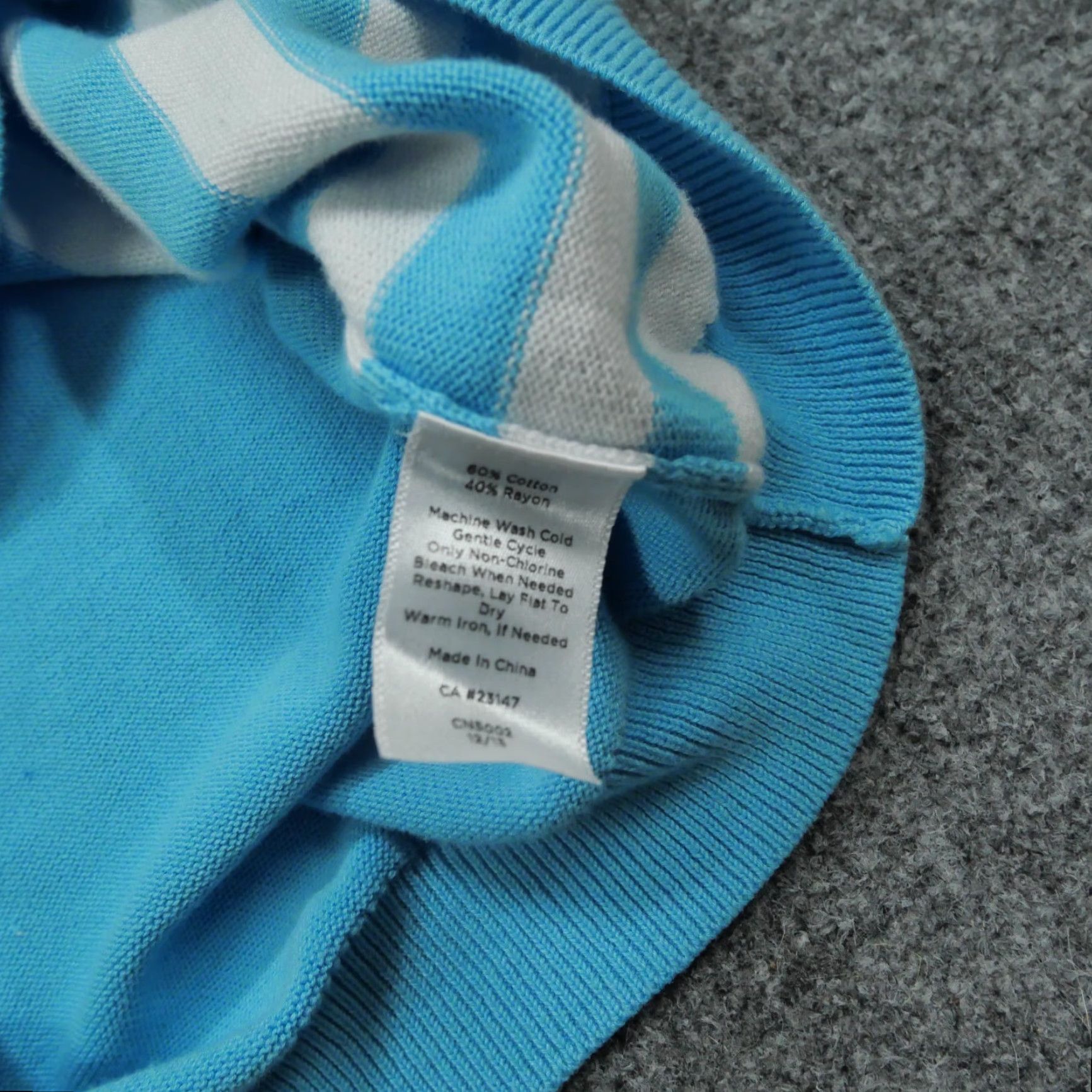 Talbots VINTAGE Talbots Sweater Womens Medium Blue White Striped Zebra Short Sleeve Cotton Rayon Crew Neck Pullover Knit Classic Casual Winter Mens? Wait. Size M / US 6-8 / IT 42-44 - 5 Thumbnail