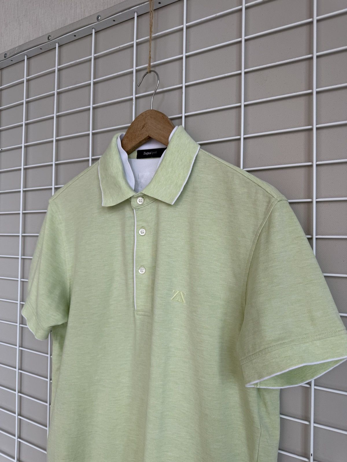 Ermenegildo Zegna Zegna Sport Light Green Polo Shirt Mens Size L Vintage Size US L / EU 52-54 / 3 - 4 Thumbnail