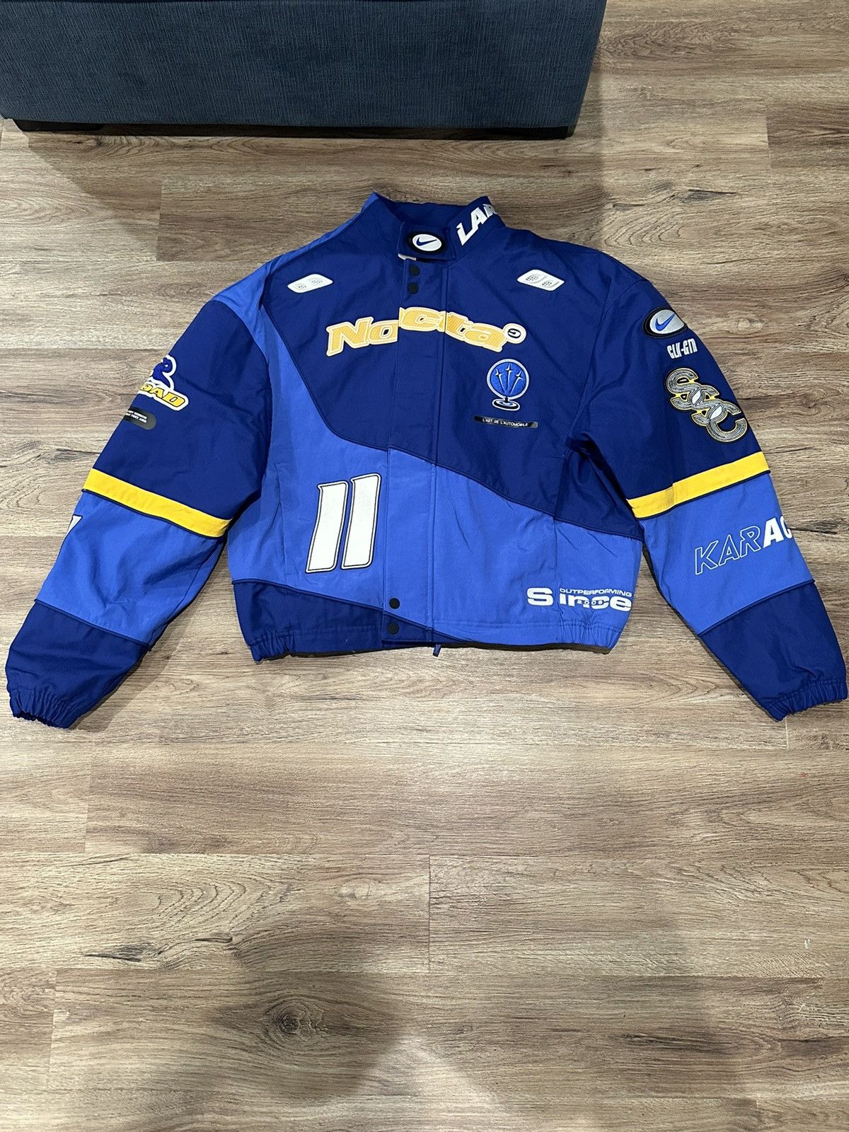 image of Drake x Nike Nocta L'art Racing Jacket in Blue, Men's (Size Large)
