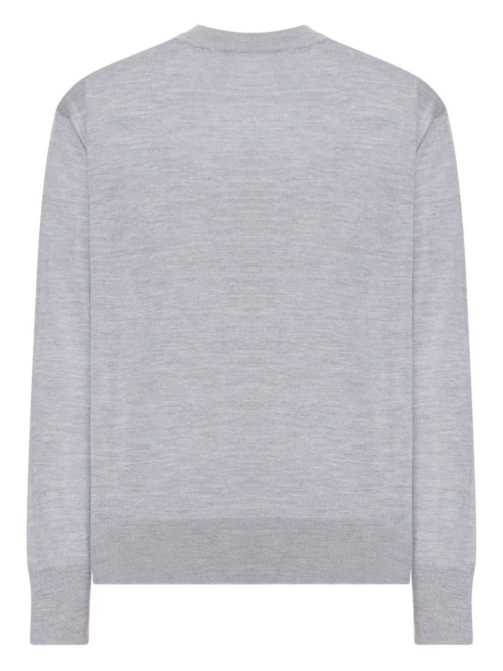 AMI os11x0226 Embroidered-Logo Ribbed-Hem Sweater in Grey Size US M / EU 48-50 / 2 - 2 Thumbnail