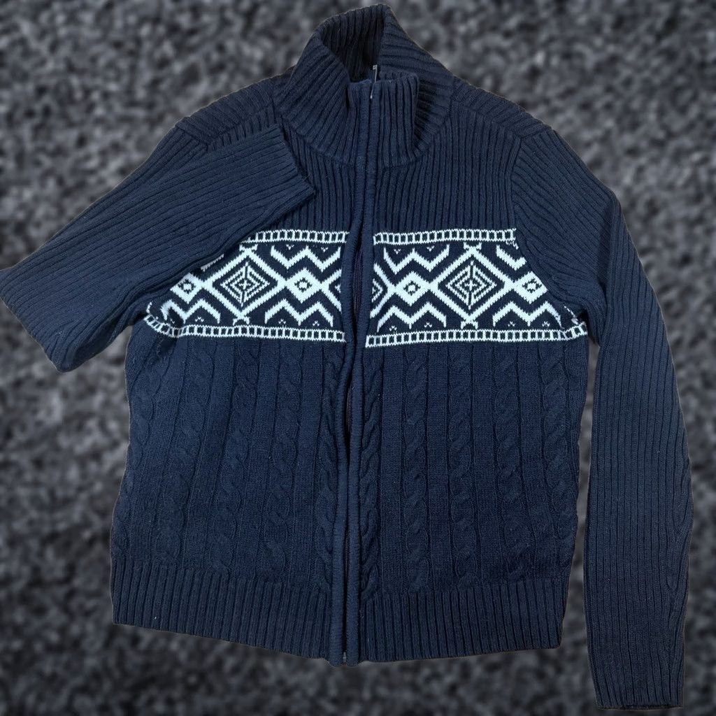 Chaps VTG Chaps Ralph Lauren Sweater Cardigan Womens Large Full Zip Cable Knit Aztec Navajo Multicolor L Womens Size L / US 10 / IT 46 - 1 Thumbnail
