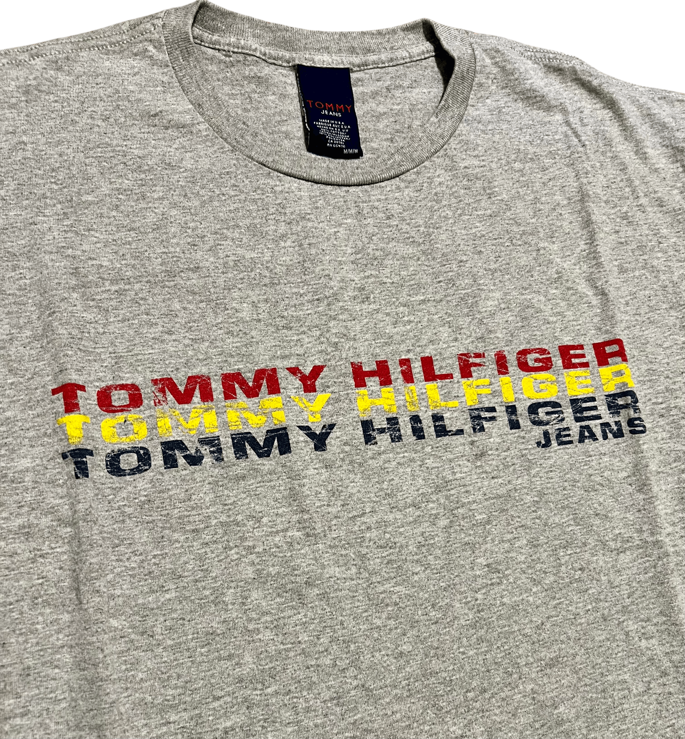 Tommy Hilfiger Tommy Hilfiger Vintage 1999 Made In USA Gray Graphic T-Shirt Size US M / EU 48-50 / 2 - 2 Thumbnail