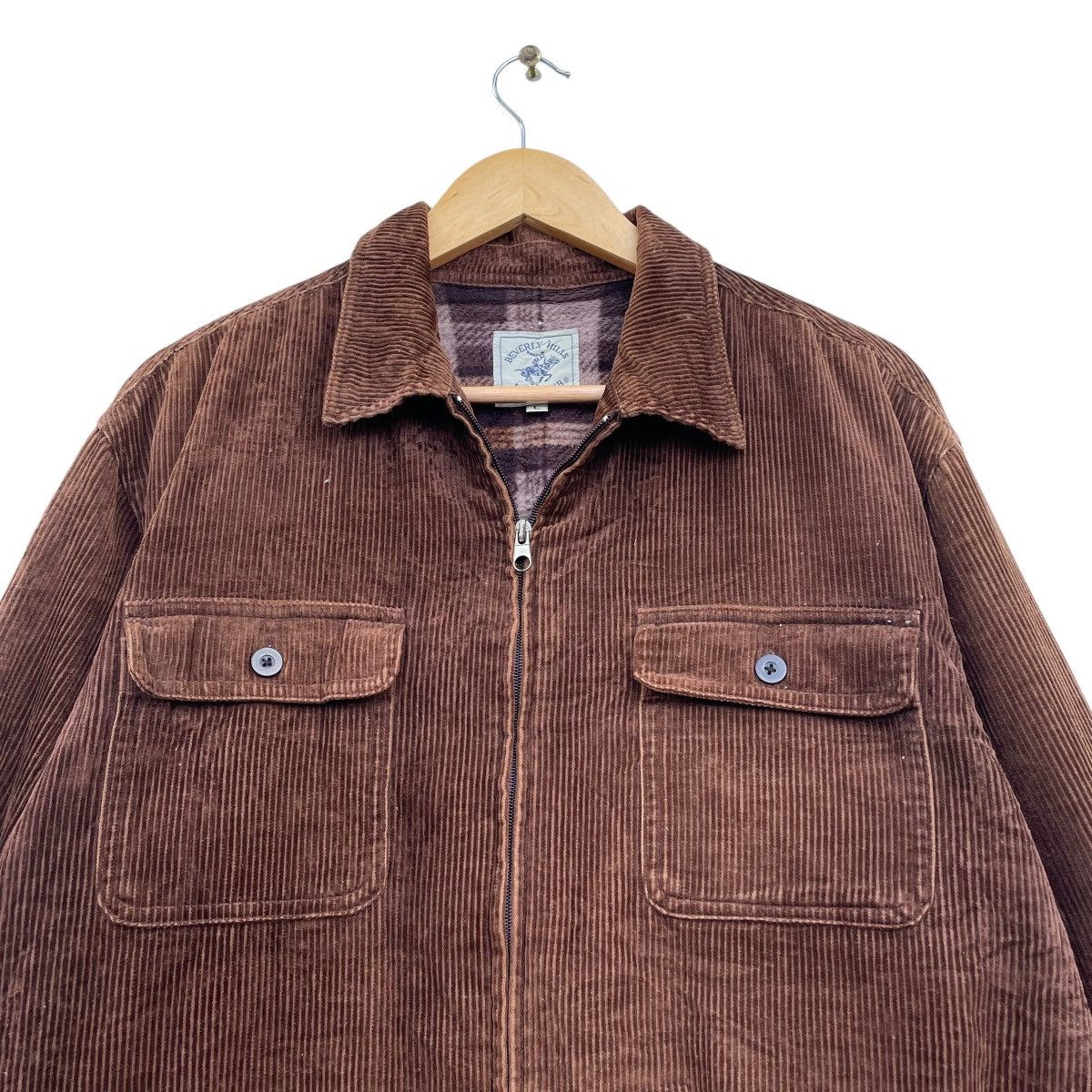 Polo Ralph Lauren × Vintage 💥Vintage Beverly Hills Polo Club Corduroy Zip Up Dual Pocket Size US L / EU 52-54 / 3 - 3 Thumbnail